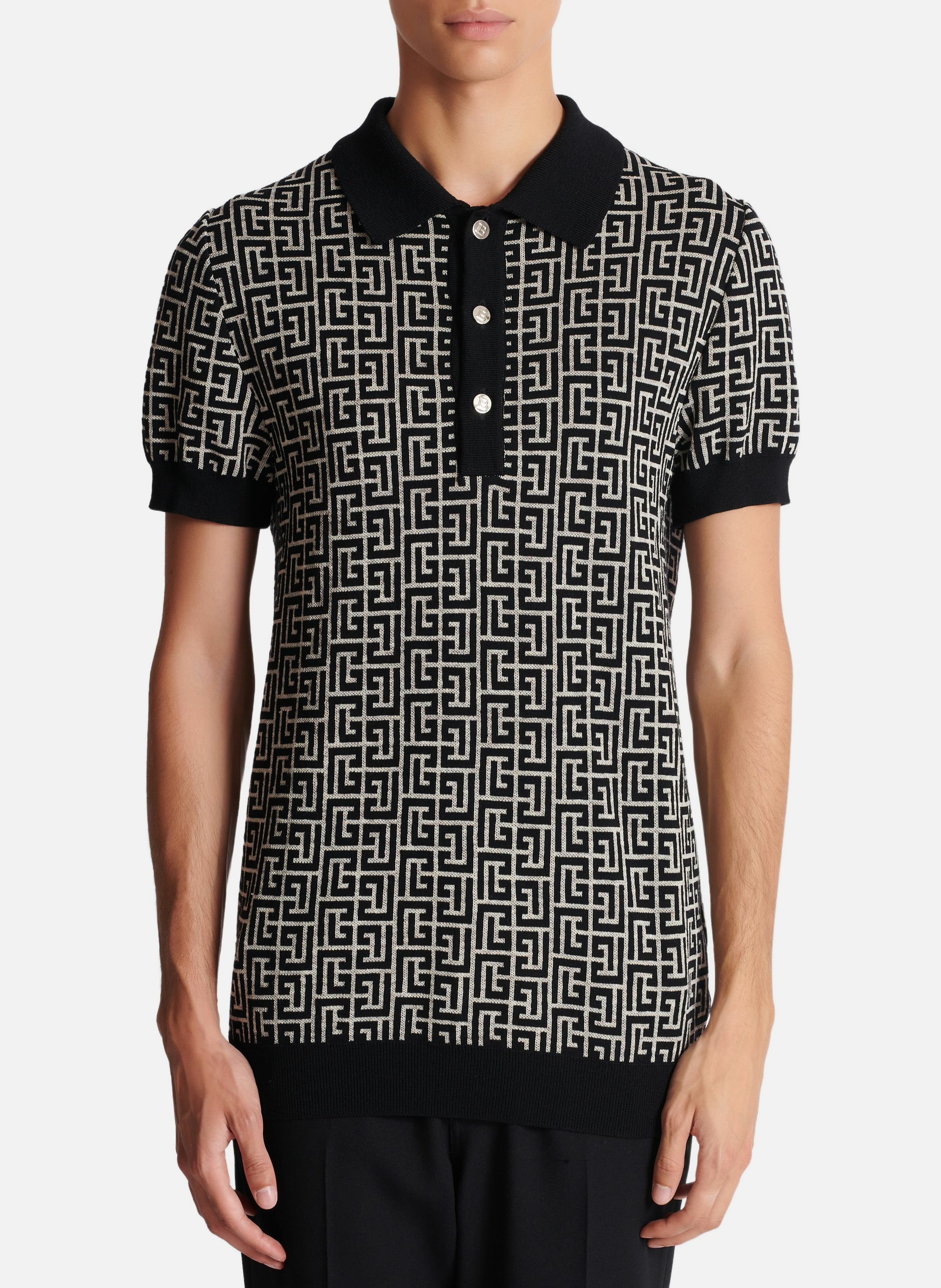 Polo monogramme BALMAIN Noir