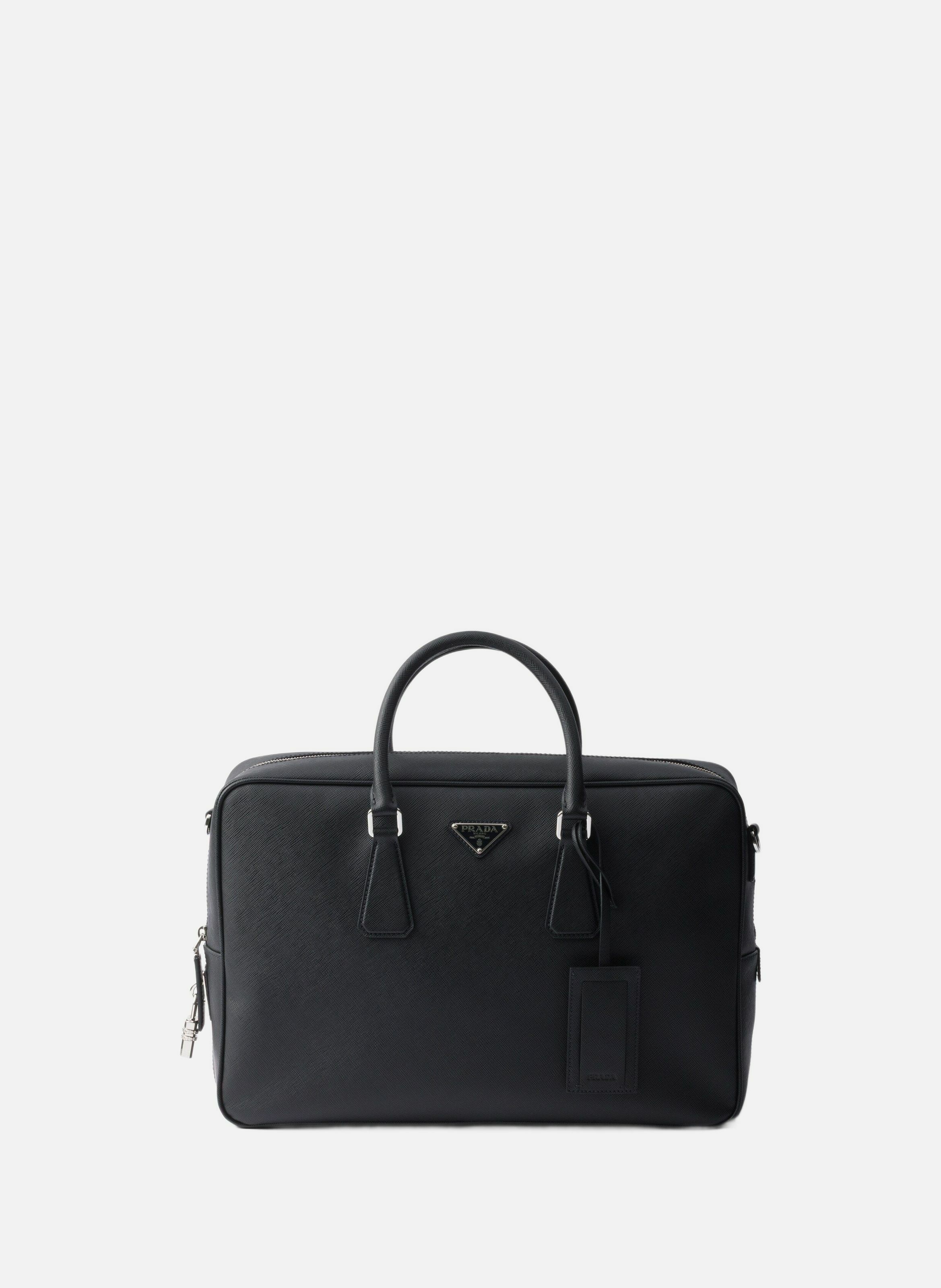 Mallette en cuir saffiano PRADA Noir