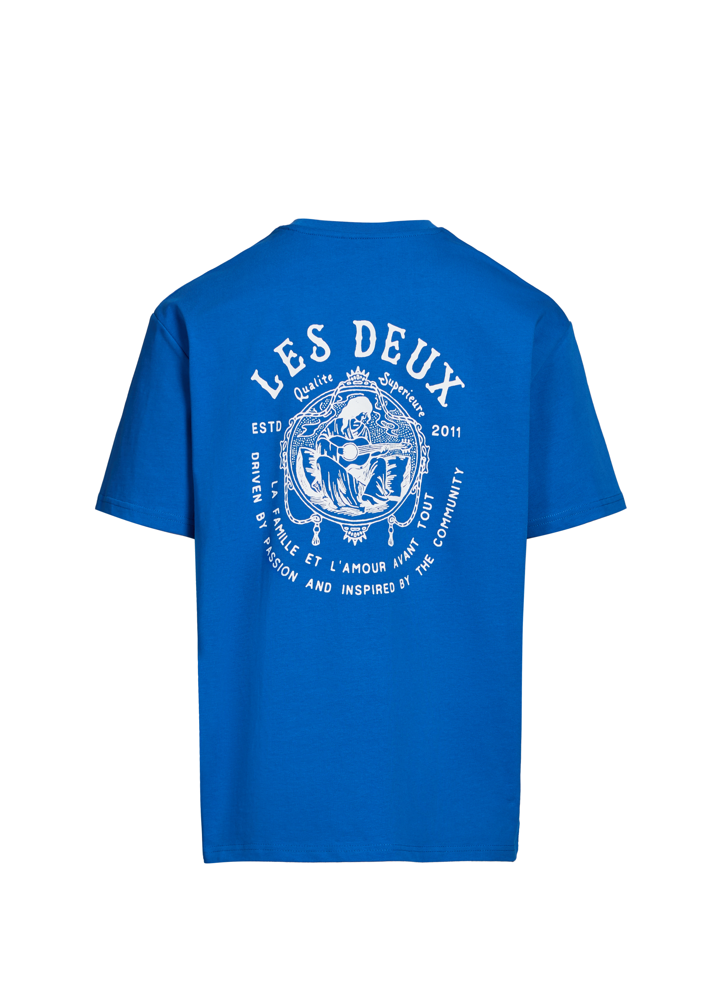 T-shirt imprimé en coton  LES DEUX Bleu