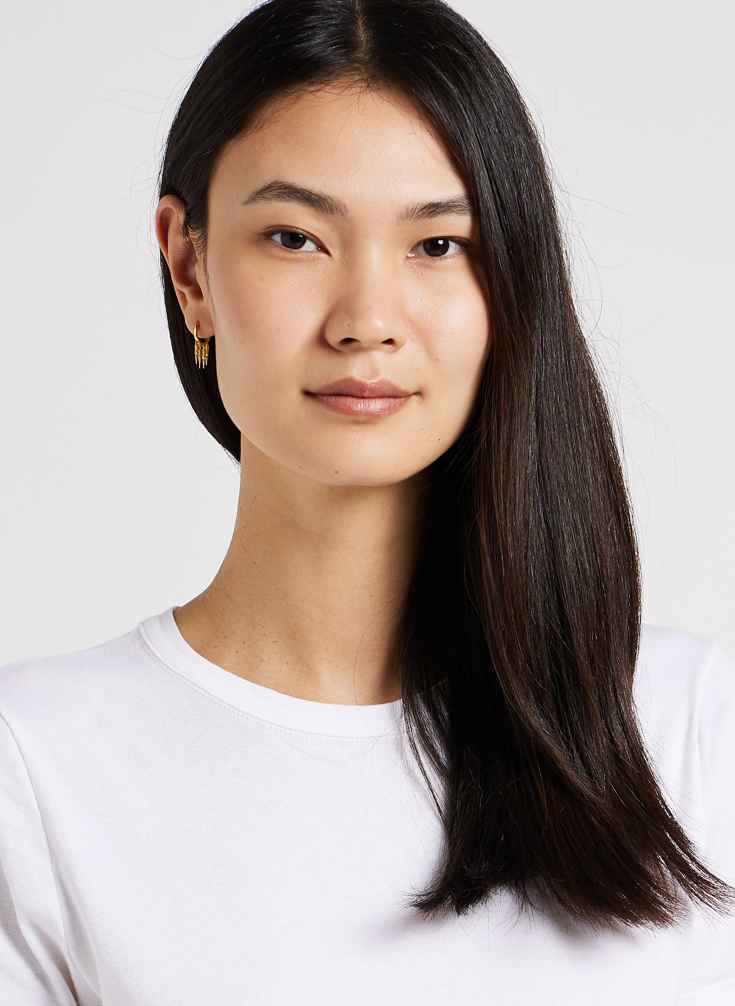 Boucle d'oreille unique en argent okinawa BA&SH Doré