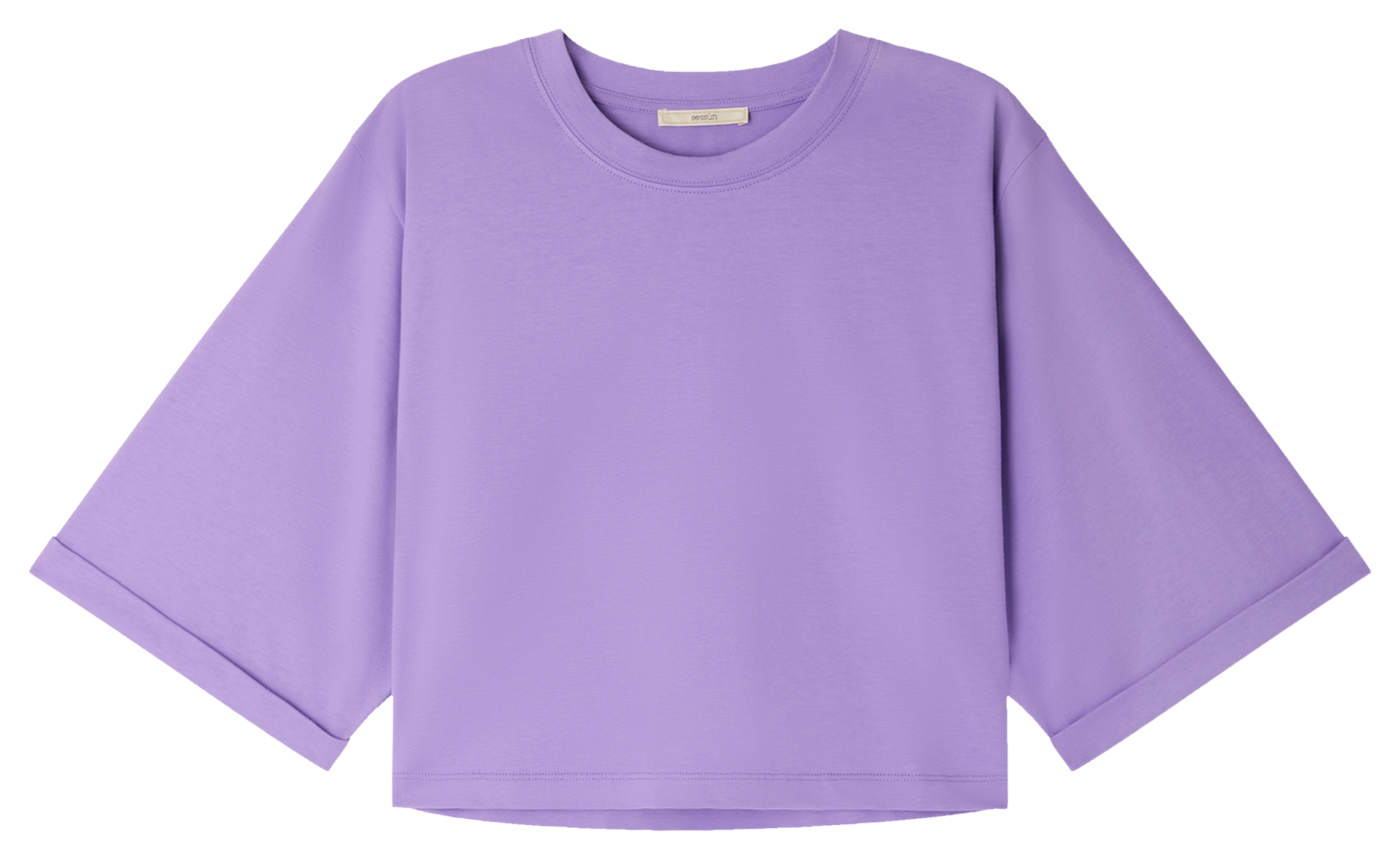 Tee-shirt col rond en coton babe SESSUN Violet