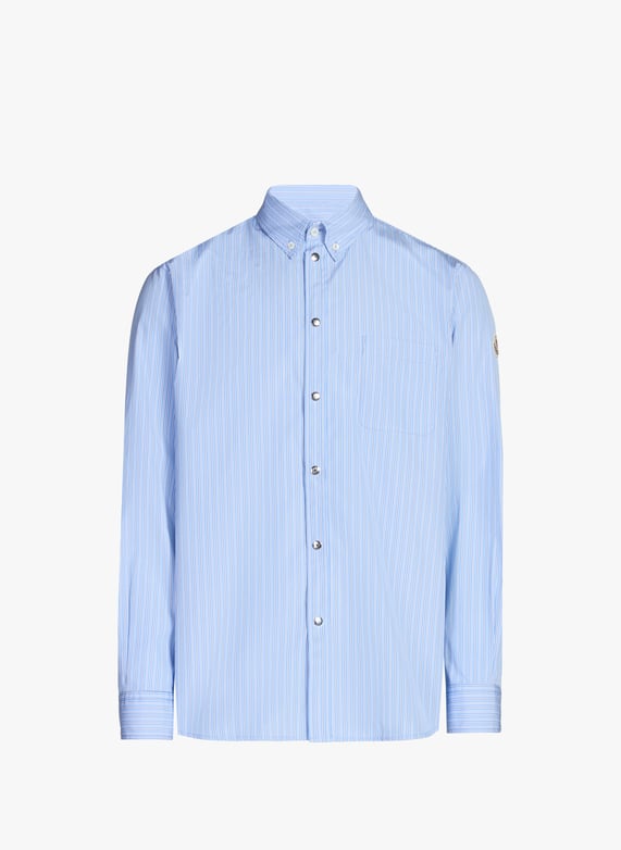 Chemise à rayures en coton | Bleu by MONCLER Chemise à rayures en coton Bleu