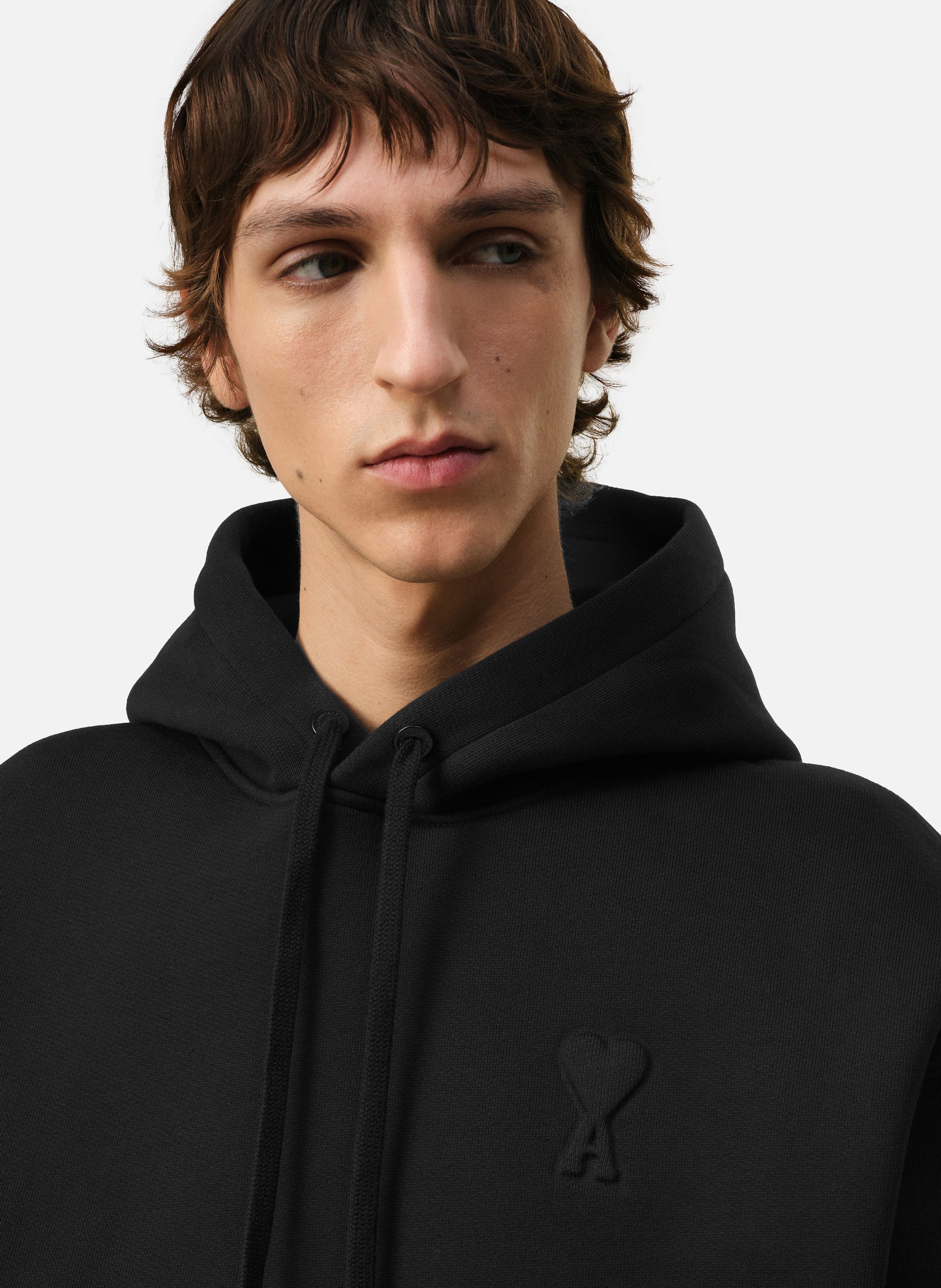 Sweatshirt à capuche ami de coeur unisexe AMI PARIS Noir