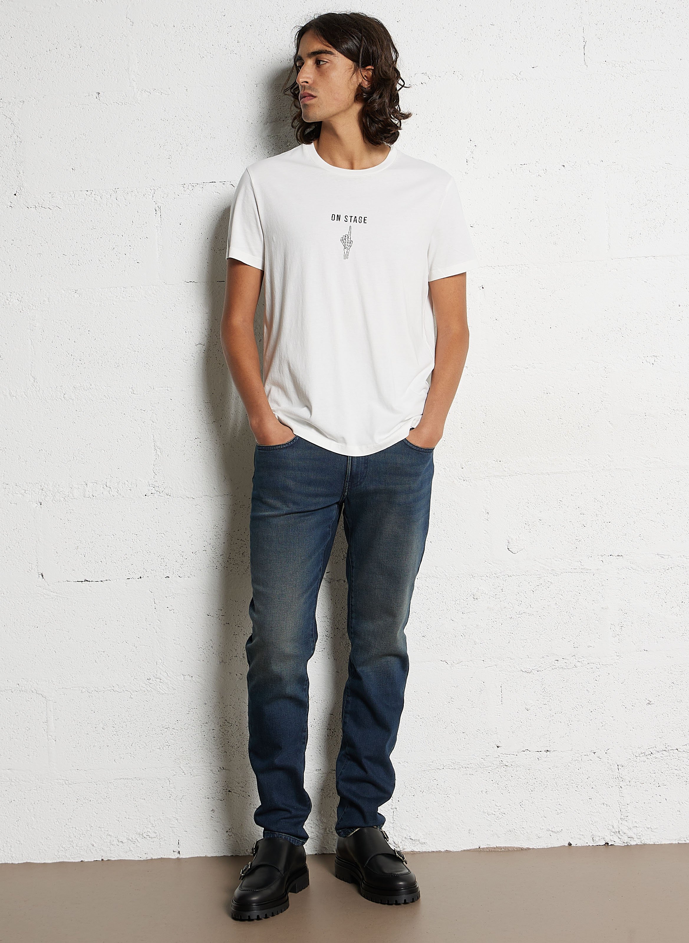 Jean droit en coton mélangé bruce IKKS Bleu