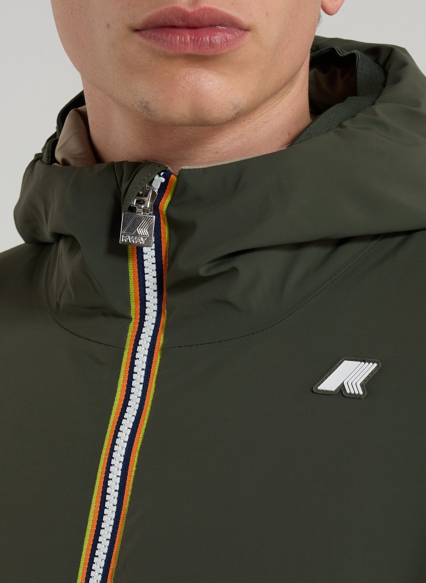Blouson réversible à capuche K-WAY Kaki