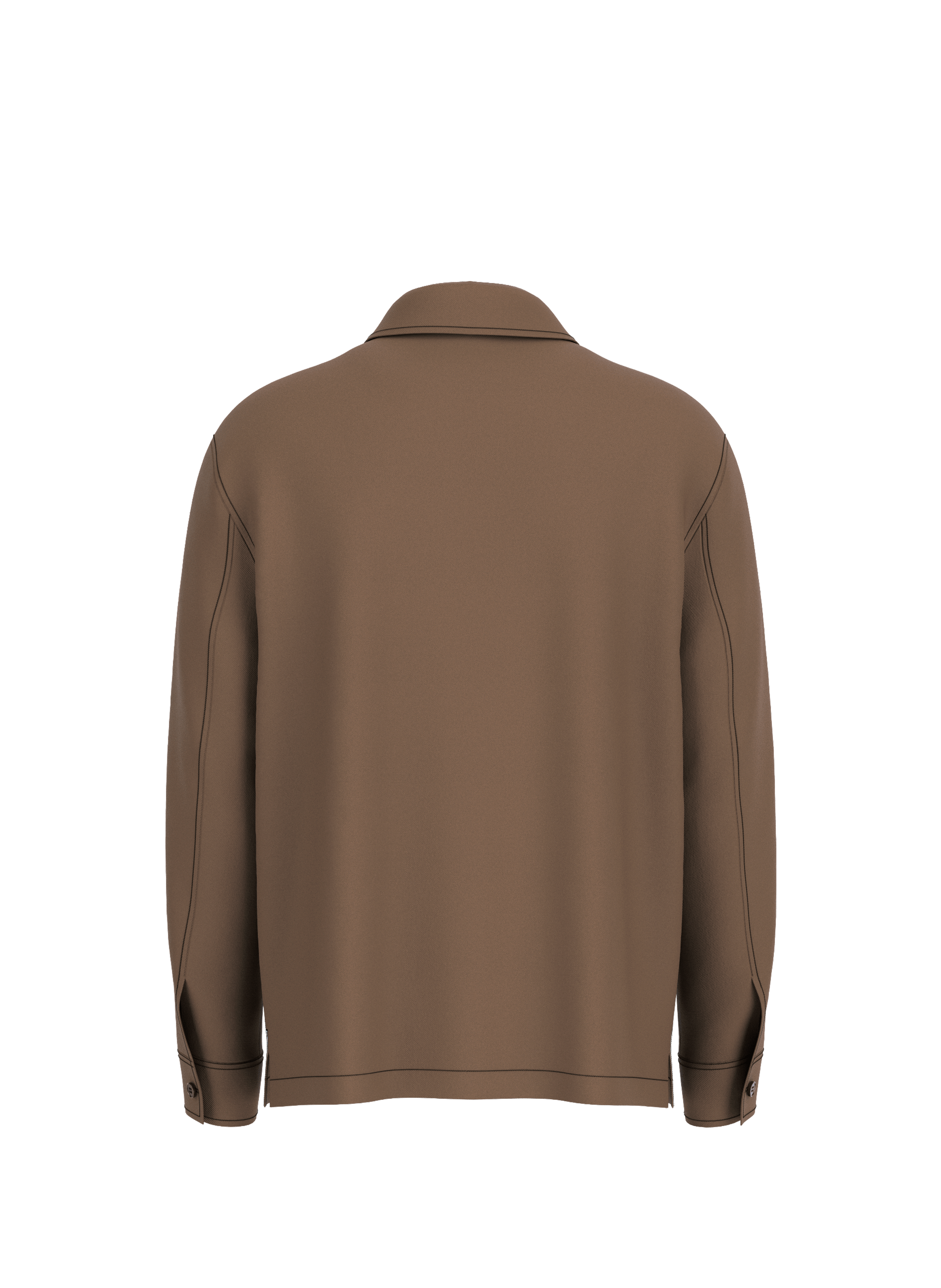 Chemise droite à poches GUESS Marron