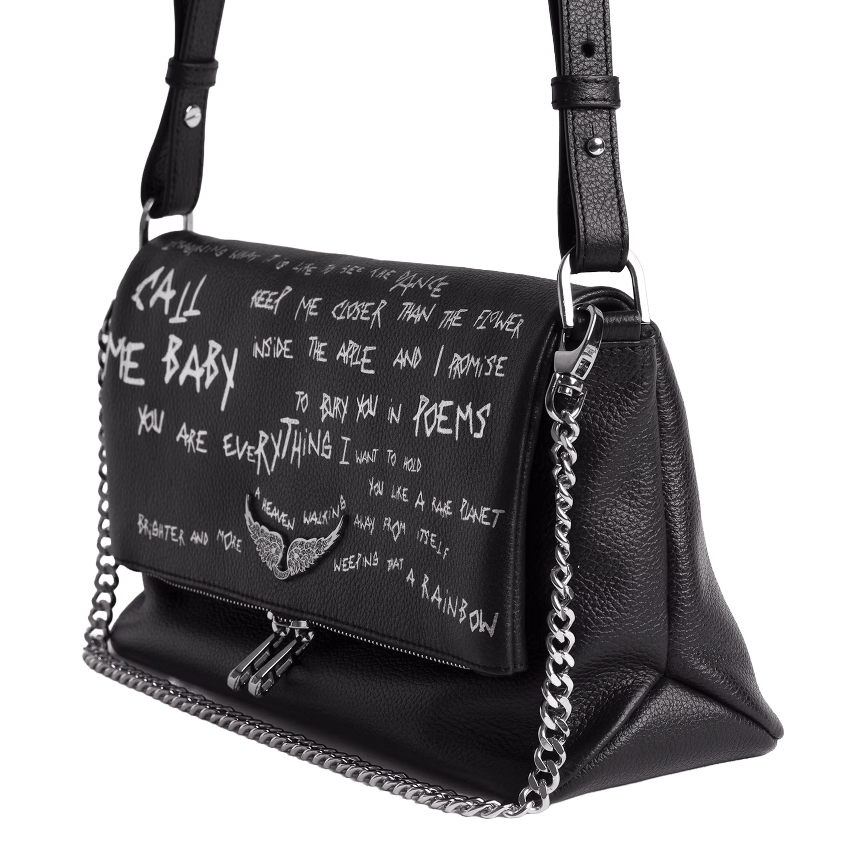 Sac porté épaule en cuir rocky ii ZADIG&VOLTAIRE Noir