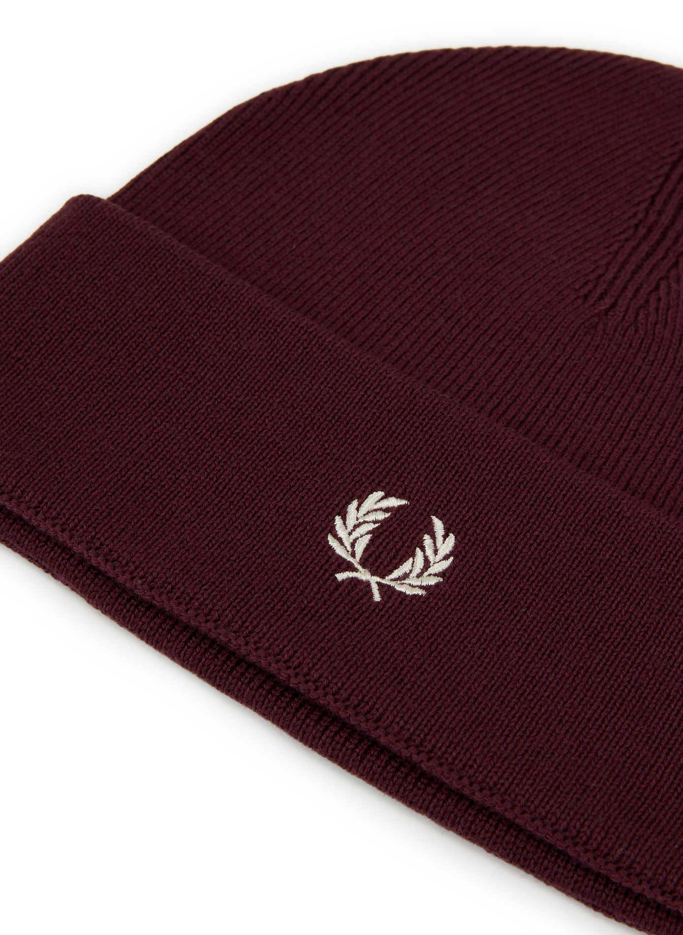Bonnet côtelé en laine mérinos et coton FRED PERRY Rouge