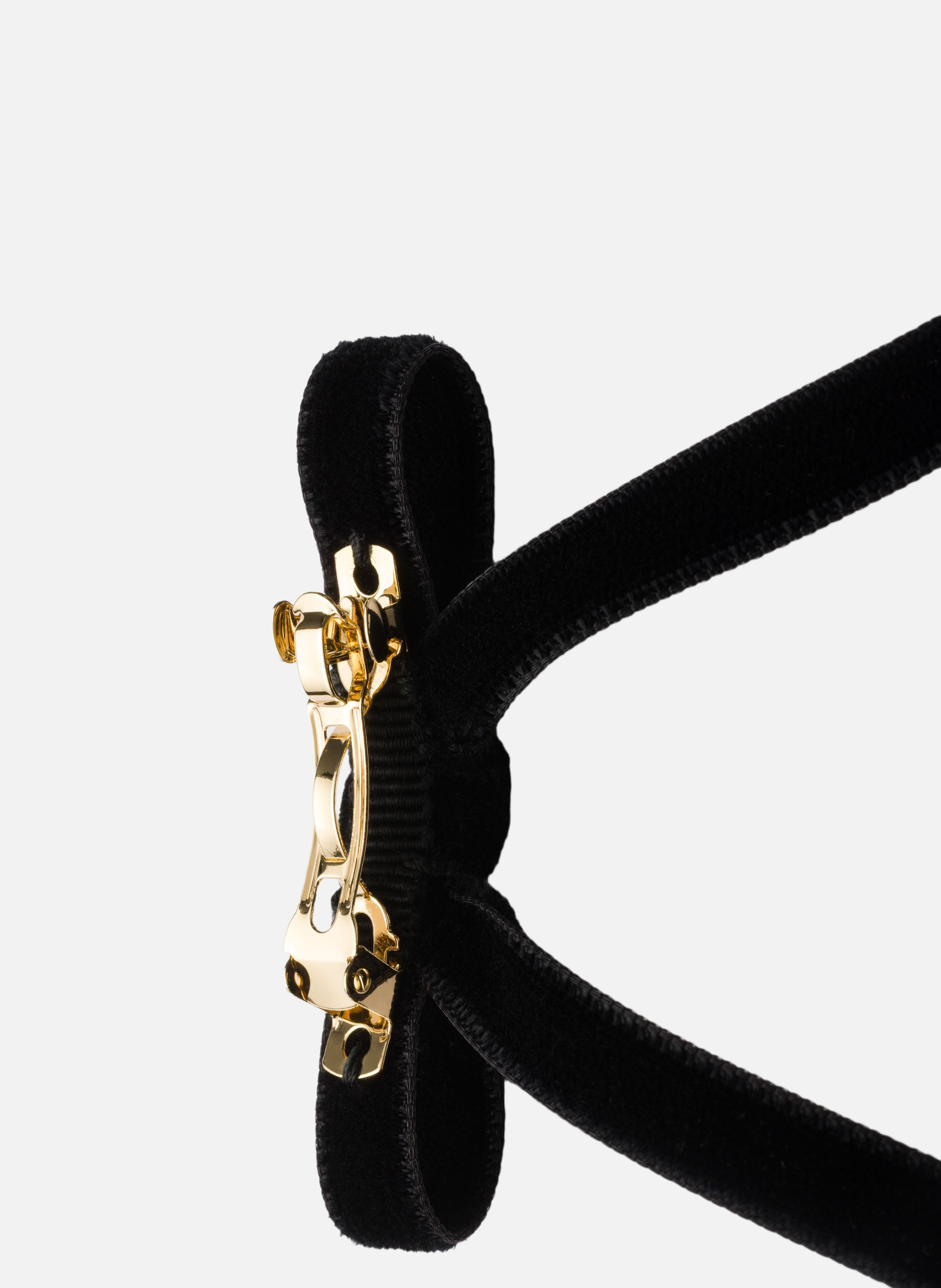 Pinces à cheveux en velours PRADA Noir