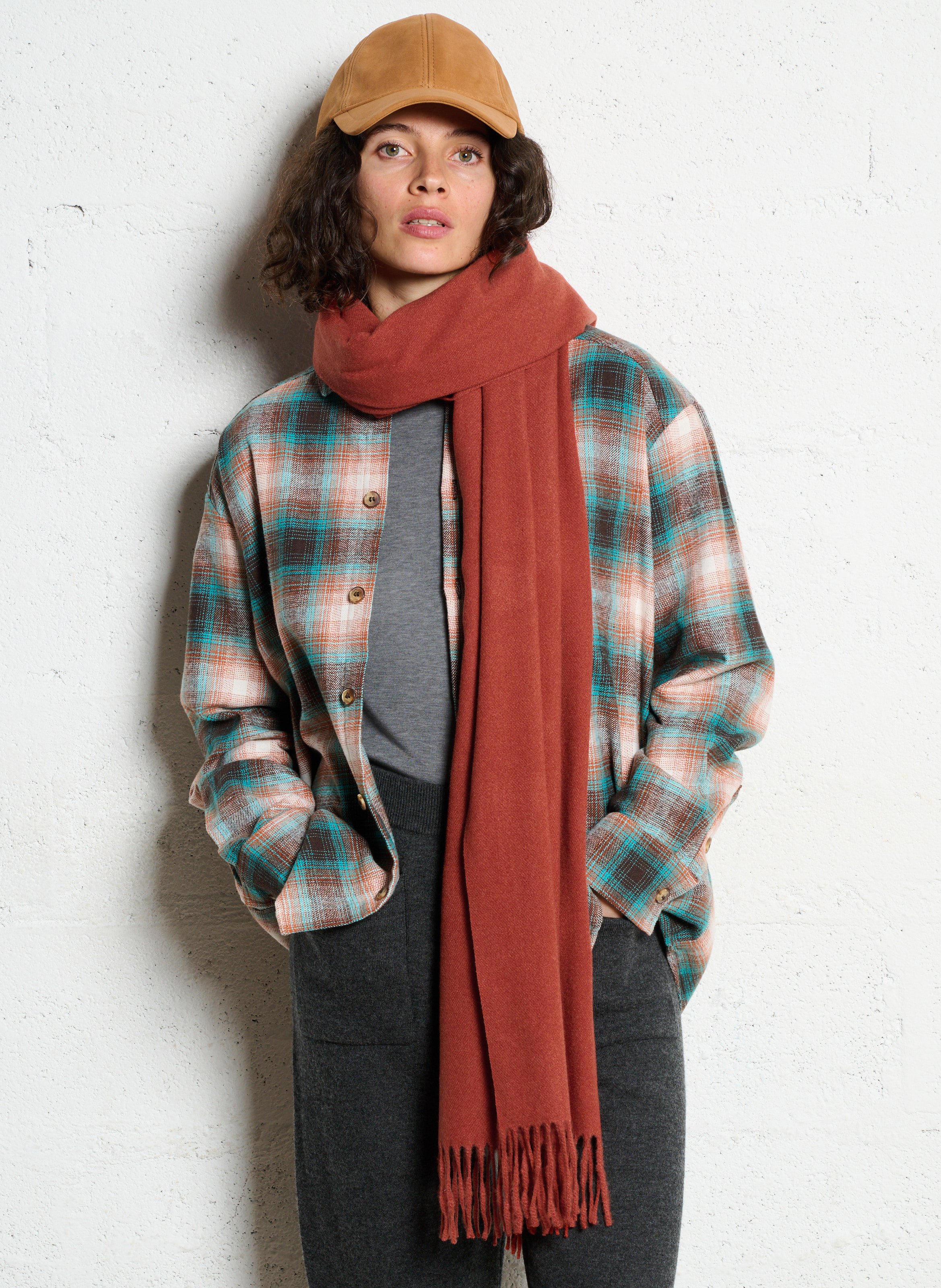 Echarpe en maille tom MAISON 123 Rouge