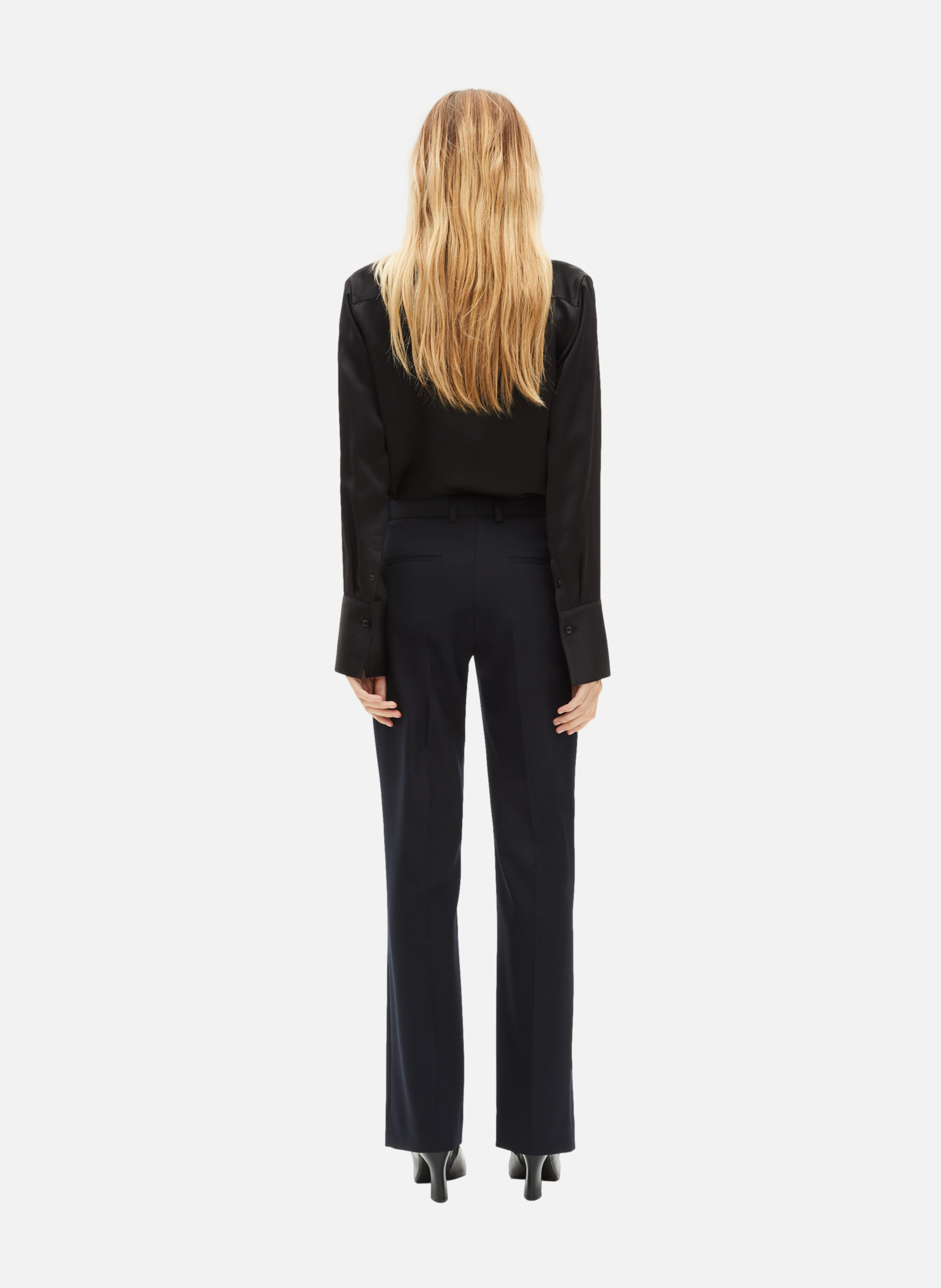Pantalon tailleur droit en laine mélangée THE KOOPLES Bleu