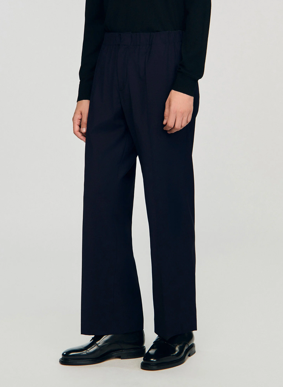 Pantalon droit en laine mélangée SANDRO Bleu