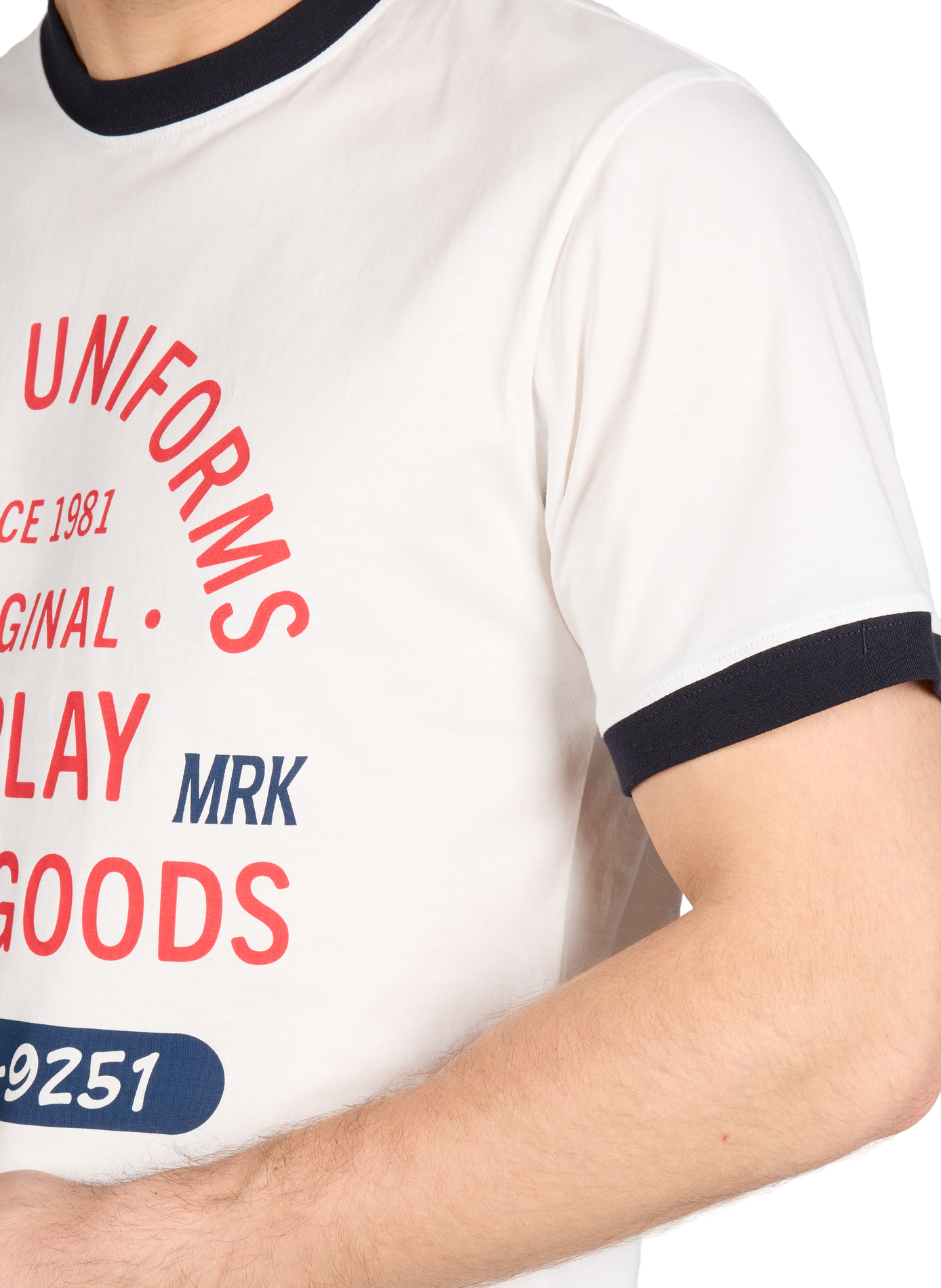 T-shirt imprimé à col rond en coton REPLAY Blanc