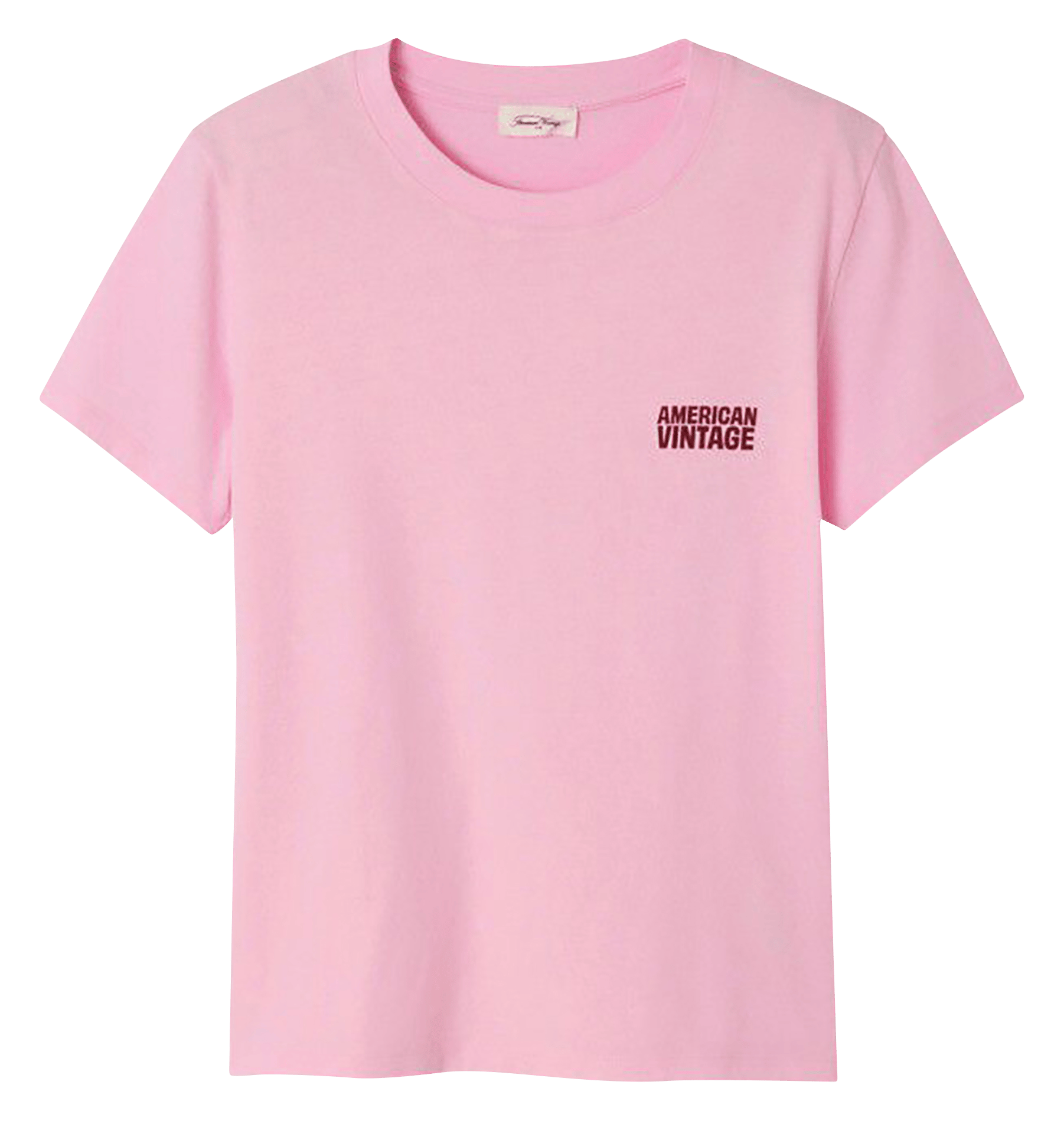 Tee-shirt droit col rond en coton ykobow AMERICAN VINTAGE Rose