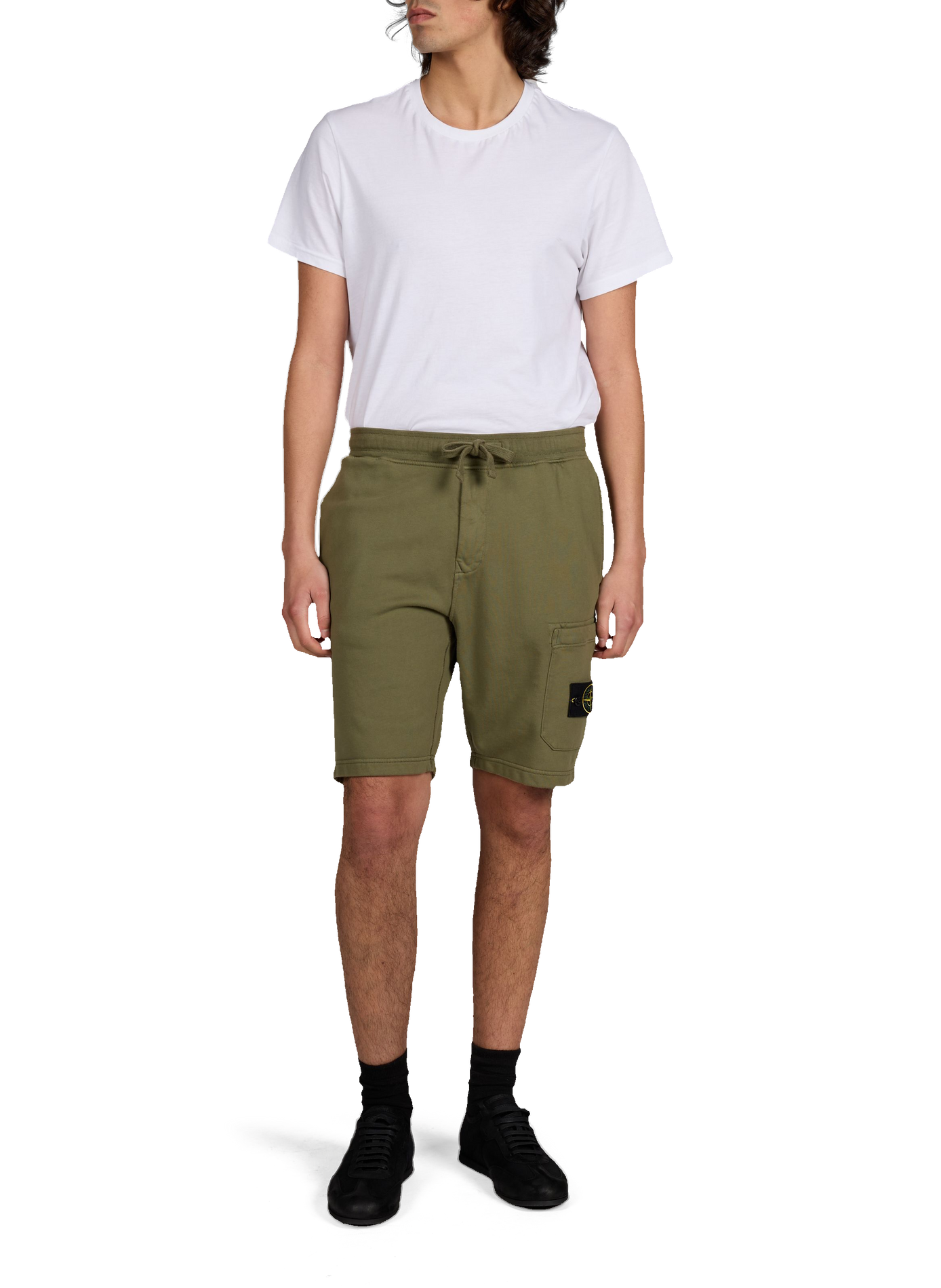 Short droit en coton  STONE ISLAND Khaki