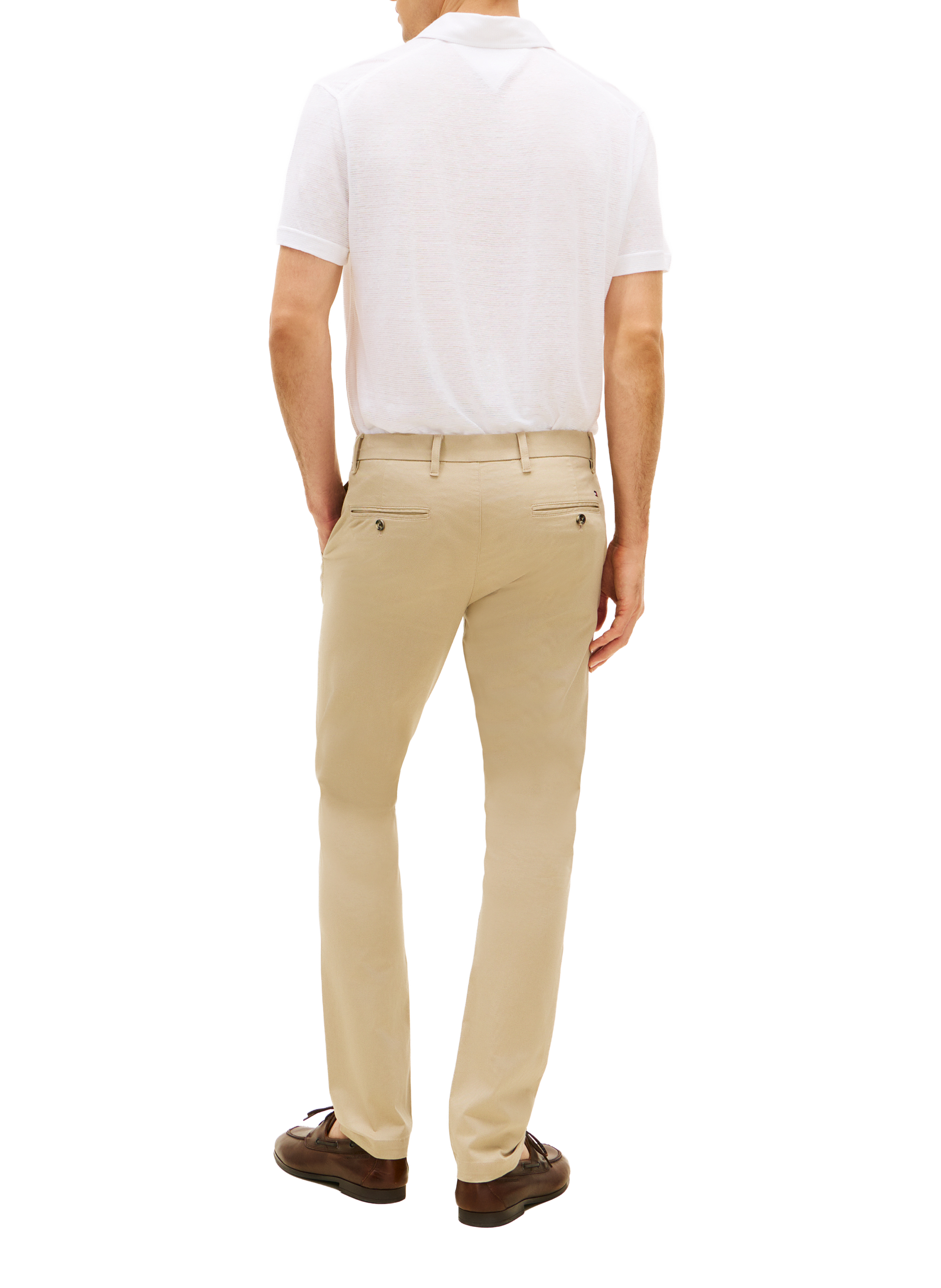 Pantalon coupe slim en coton TOMMY HILFIGER Beige