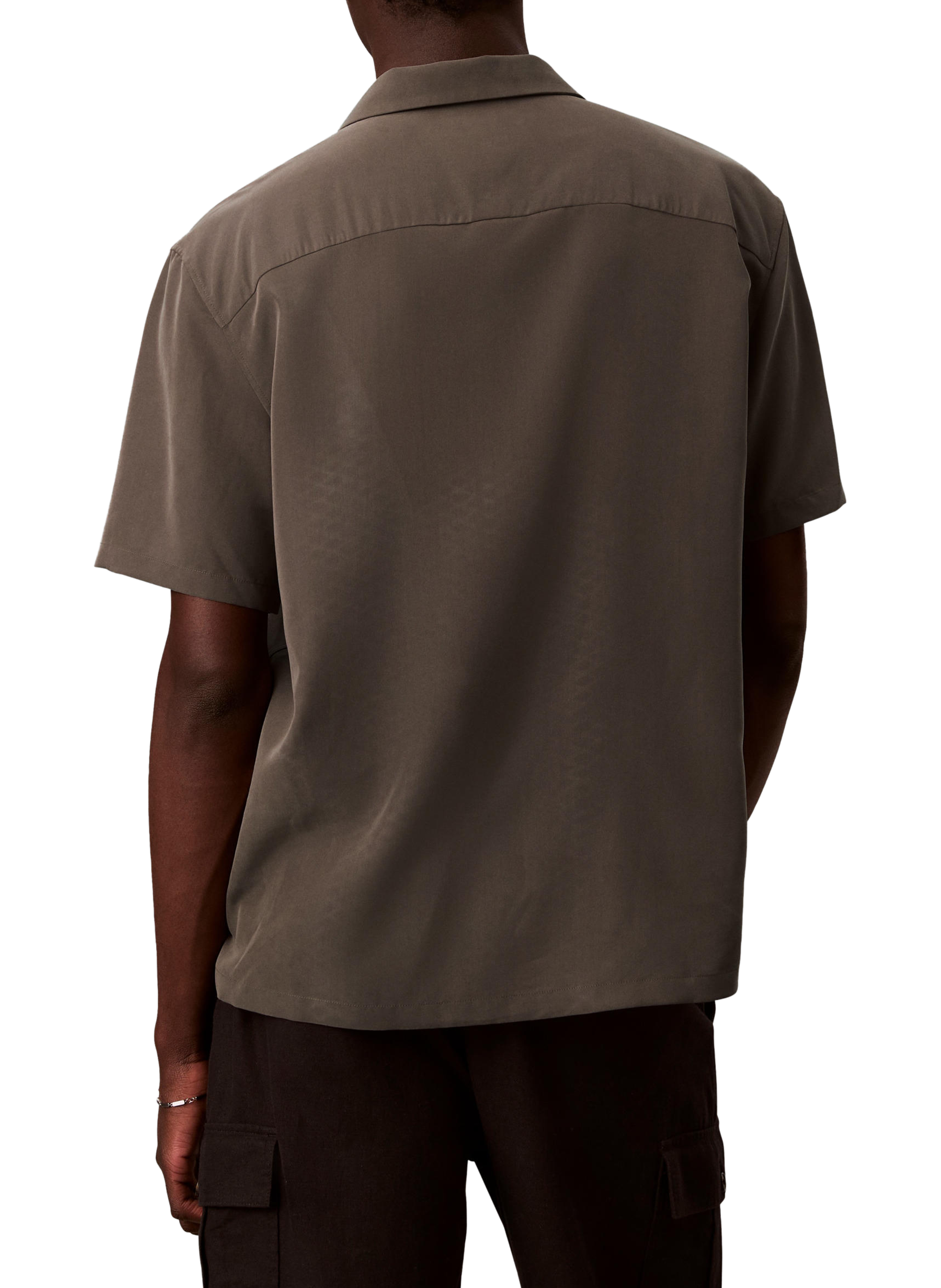 Chemise droite à manches courtes CALVIN KLEIN Marron