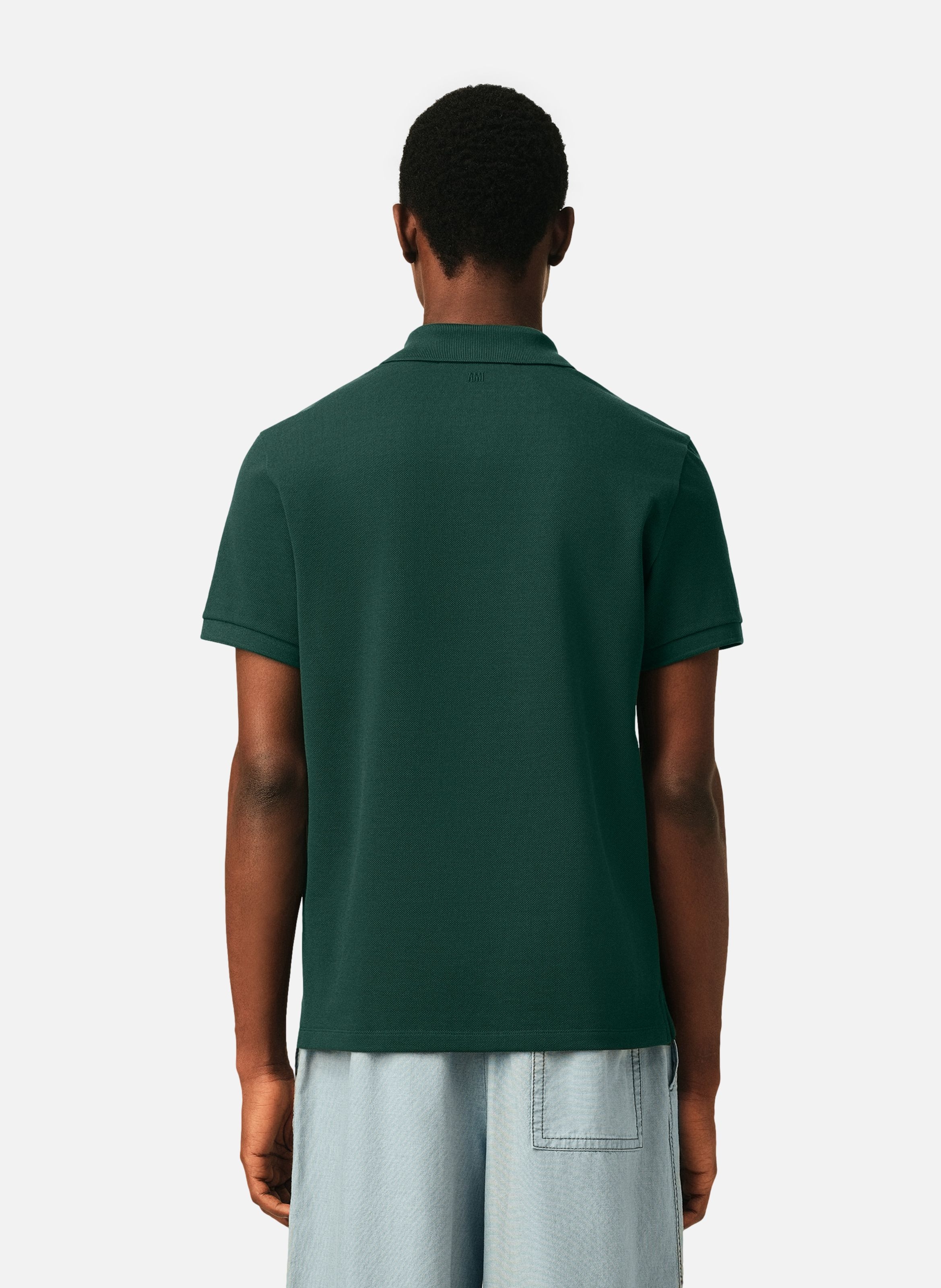 Polo ami de coeur en coton AMI PARIS Vert