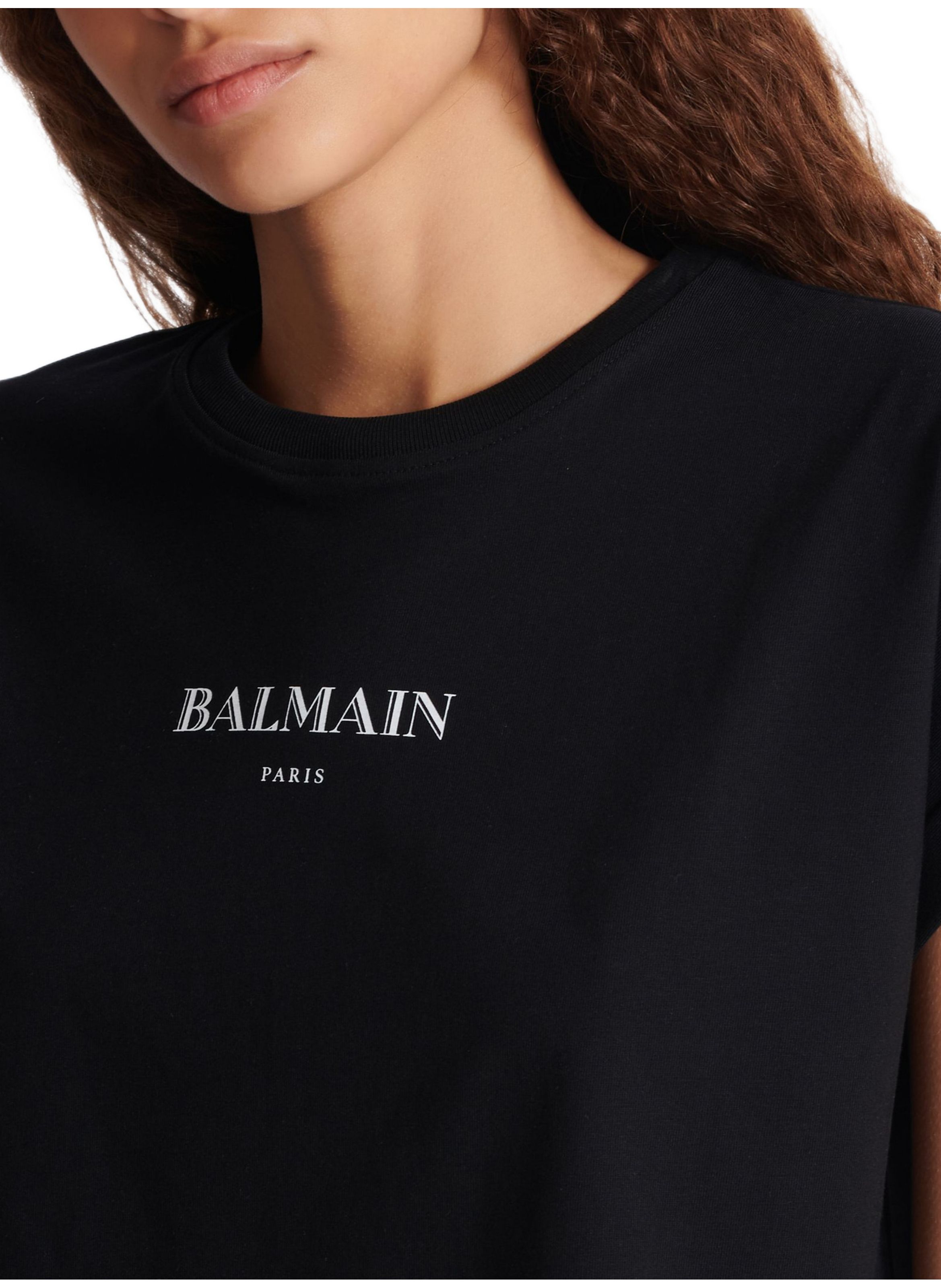 T-shirt court avec imprimé balmain BALMAIN Noir