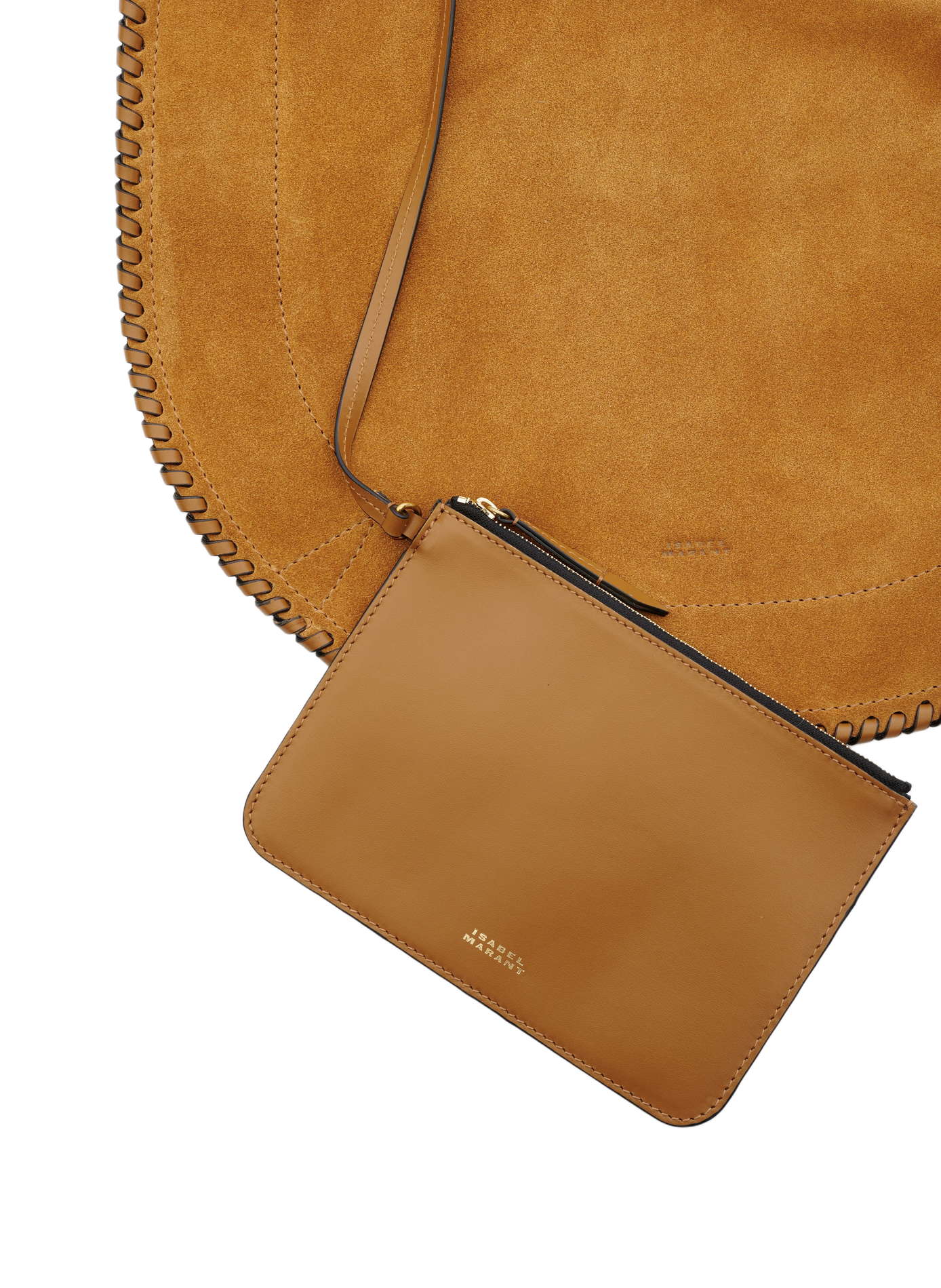 Oskan Hobo Soft bag in braided suede calfskin ISABEL MARANT Brown