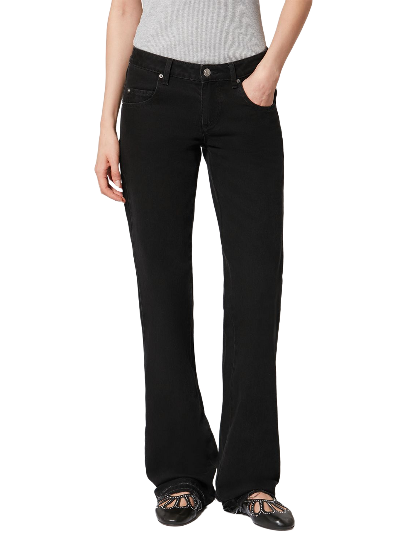 Bootcut denim jeans Denala in cotton. ISABEL MARANT Black