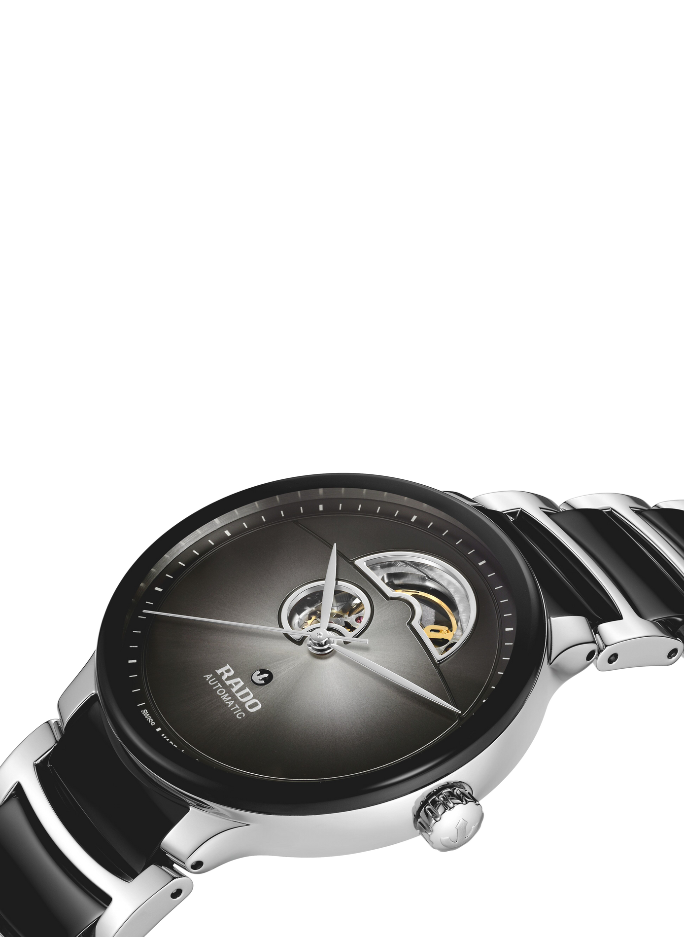 Montre automatique Centrix Automatic Open Heart en céramique RADO Argent