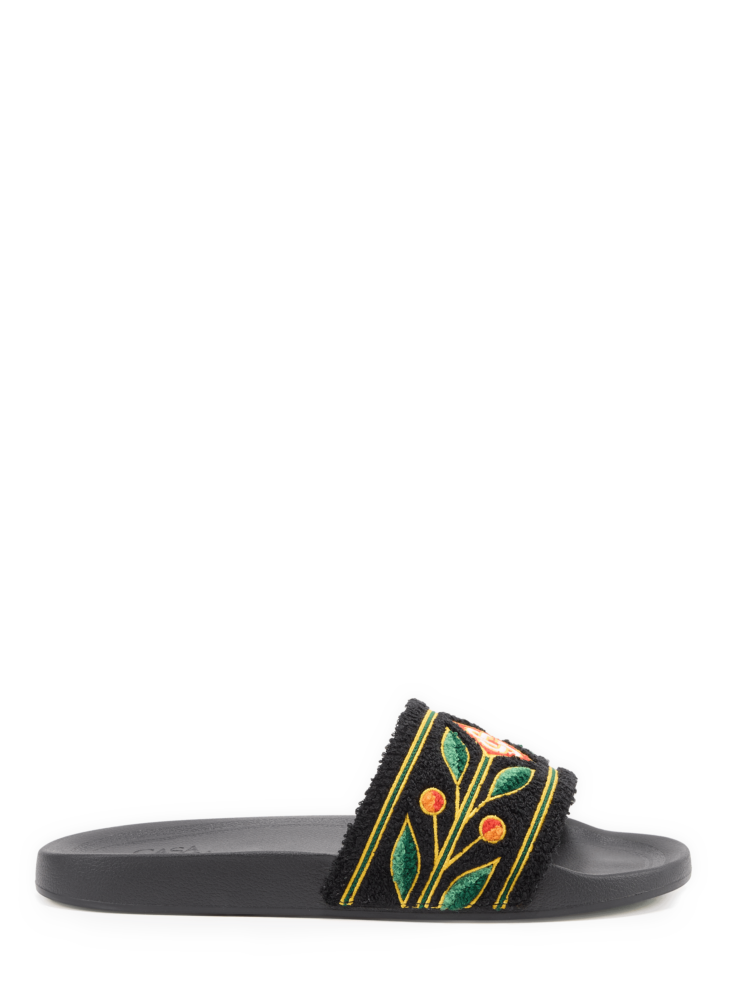 Embroidered logo terry cloth slide CASABLANCA PARIS Black