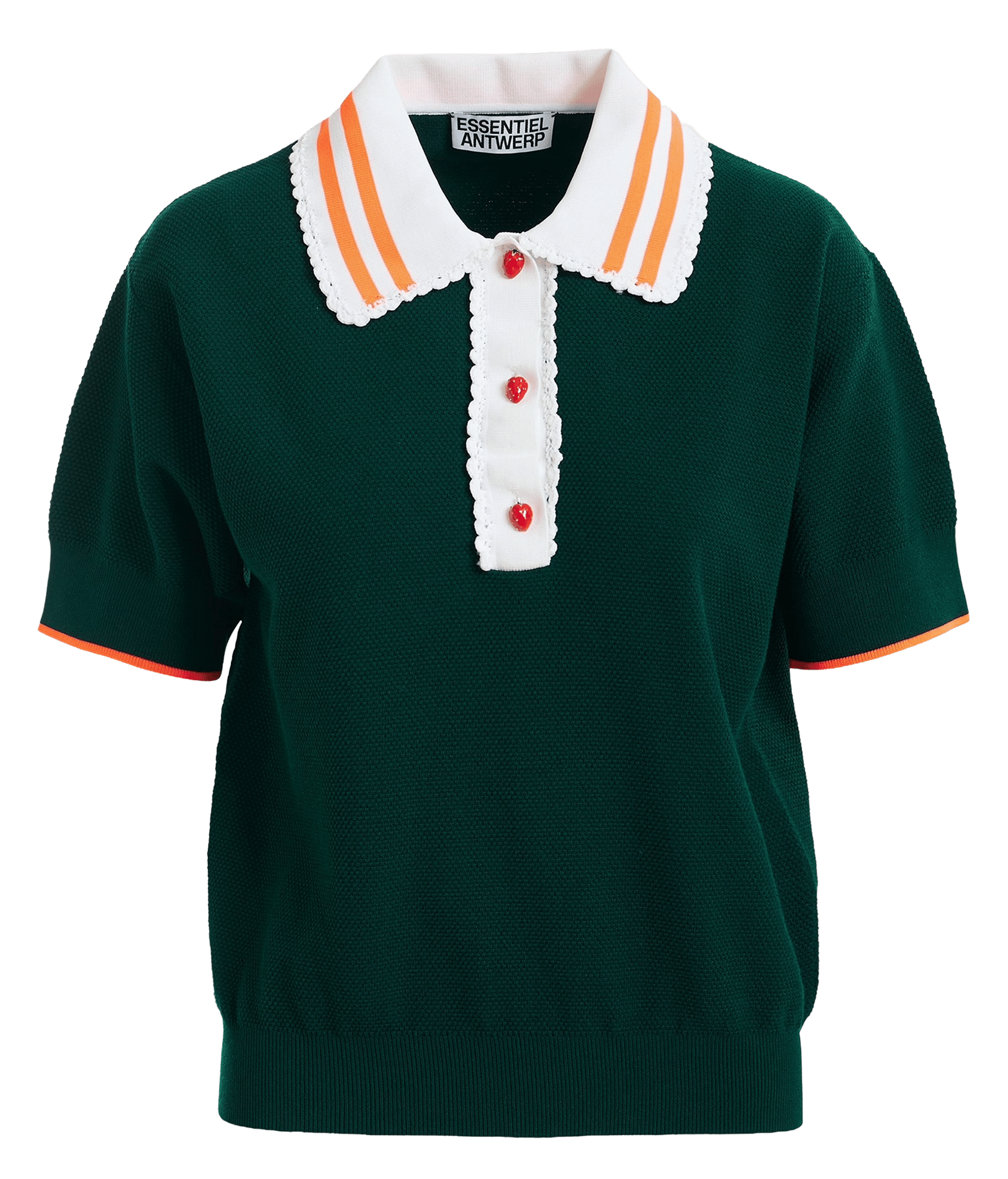 Polo droit en maille kontrast ESSENTIEL ANTWERP Vert
