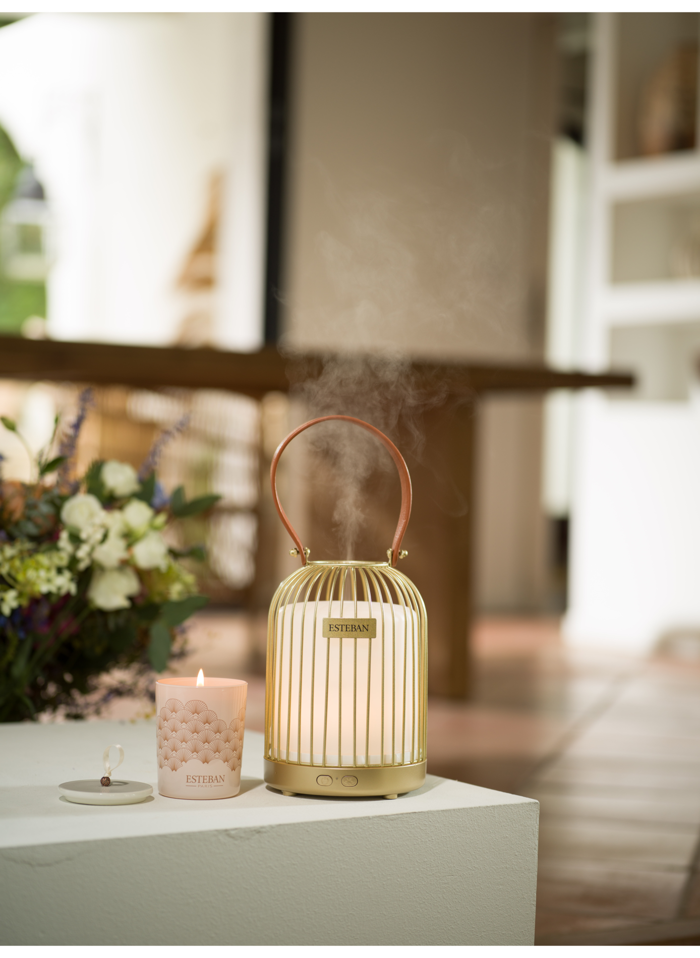 Diffuseur brume de parfum Lampion ESTEBAN Doré