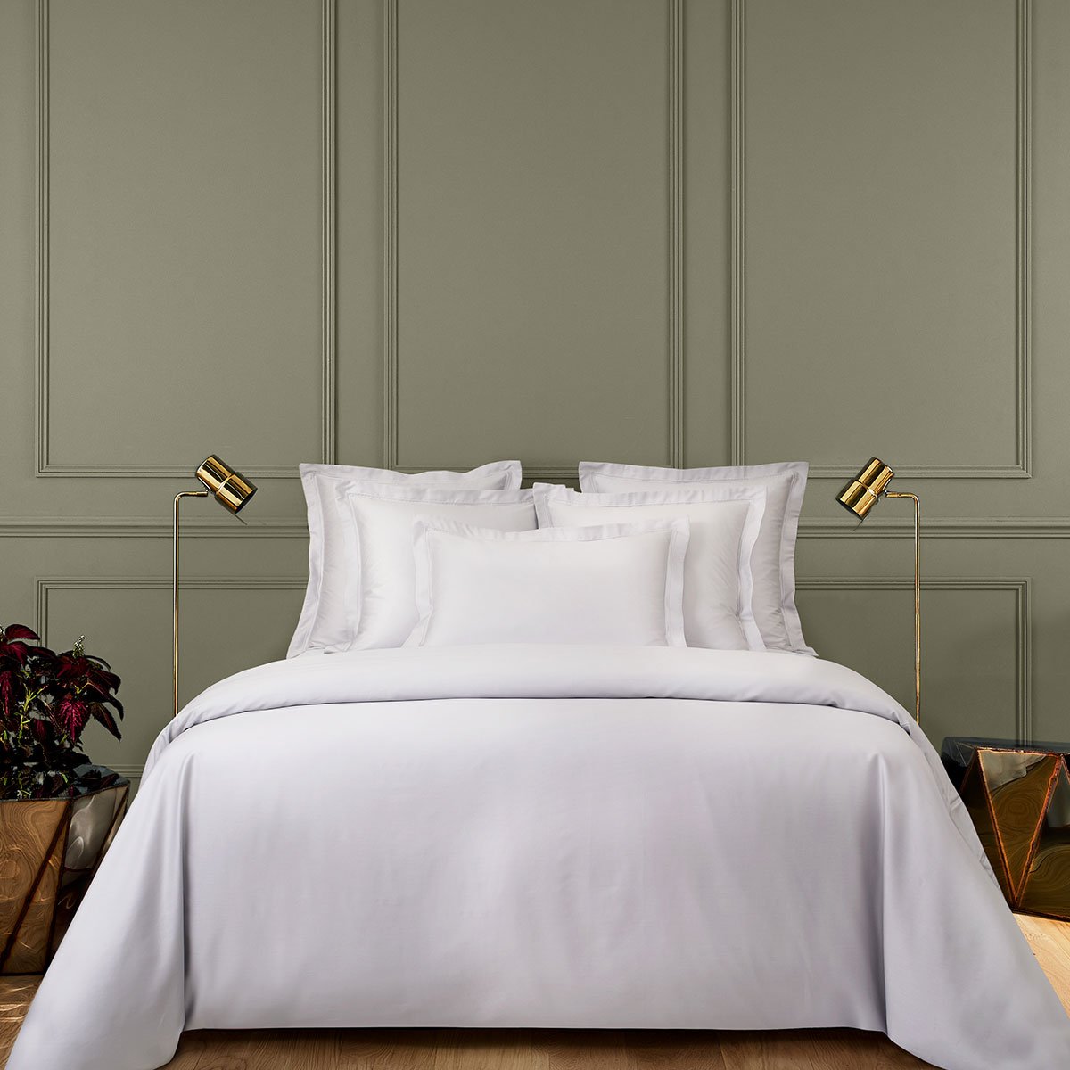 Drap housse en satin, triomphe YVES DELORME Gris