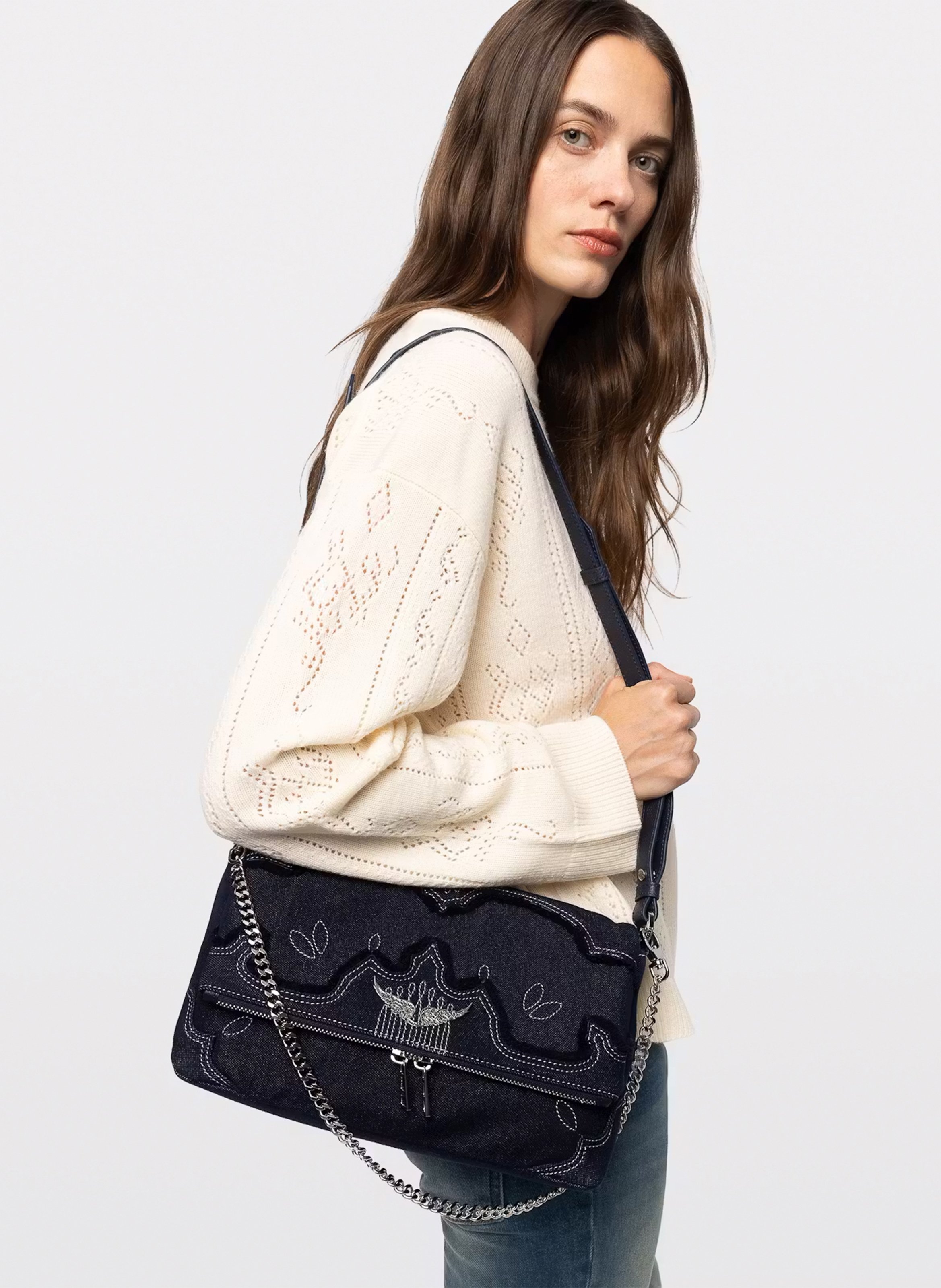 Sac bandoulière en toile rocky ii ZADIG&VOLTAIRE Bleu