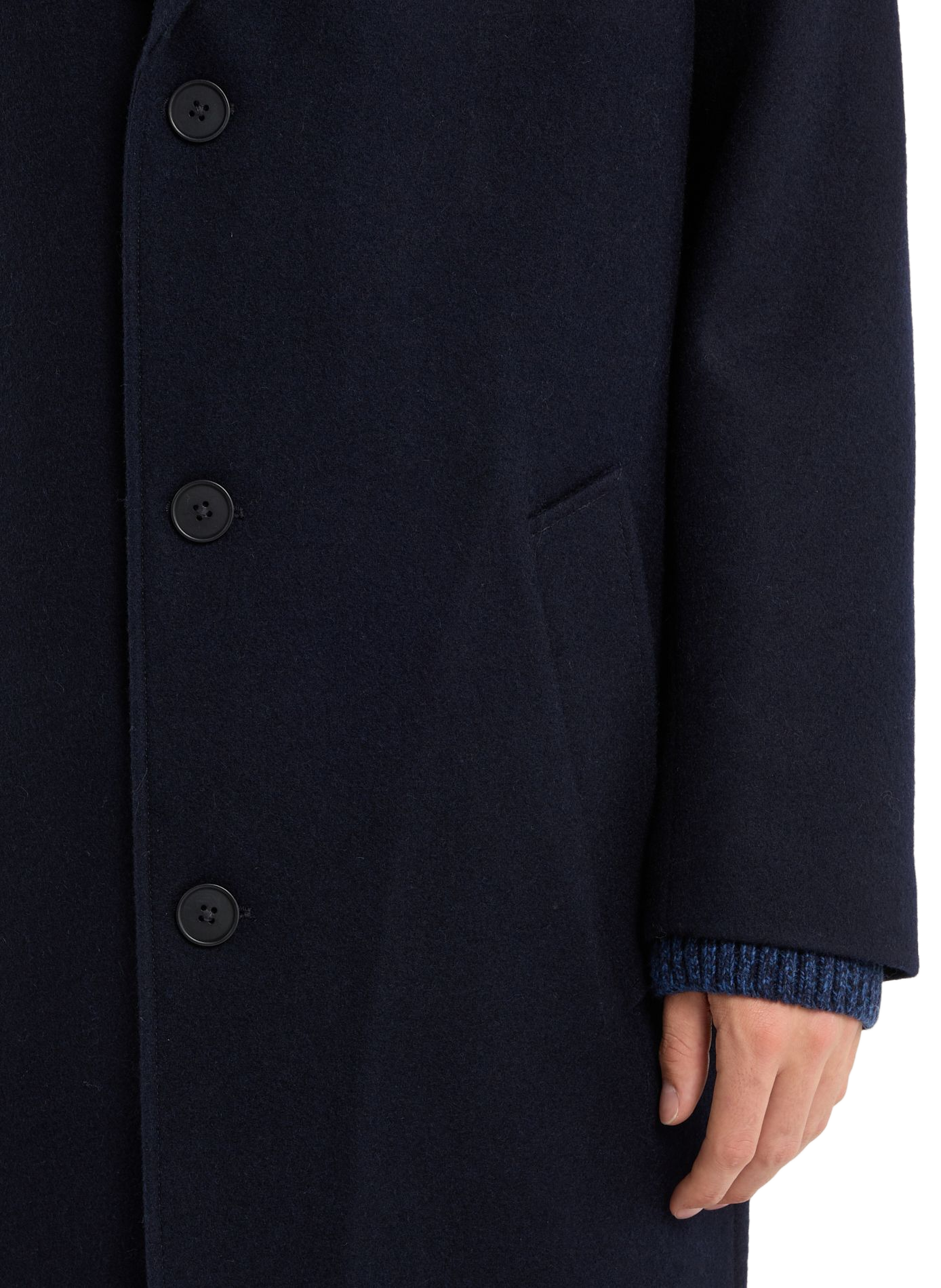 Solid long wool coat SAISON 1865 Blue