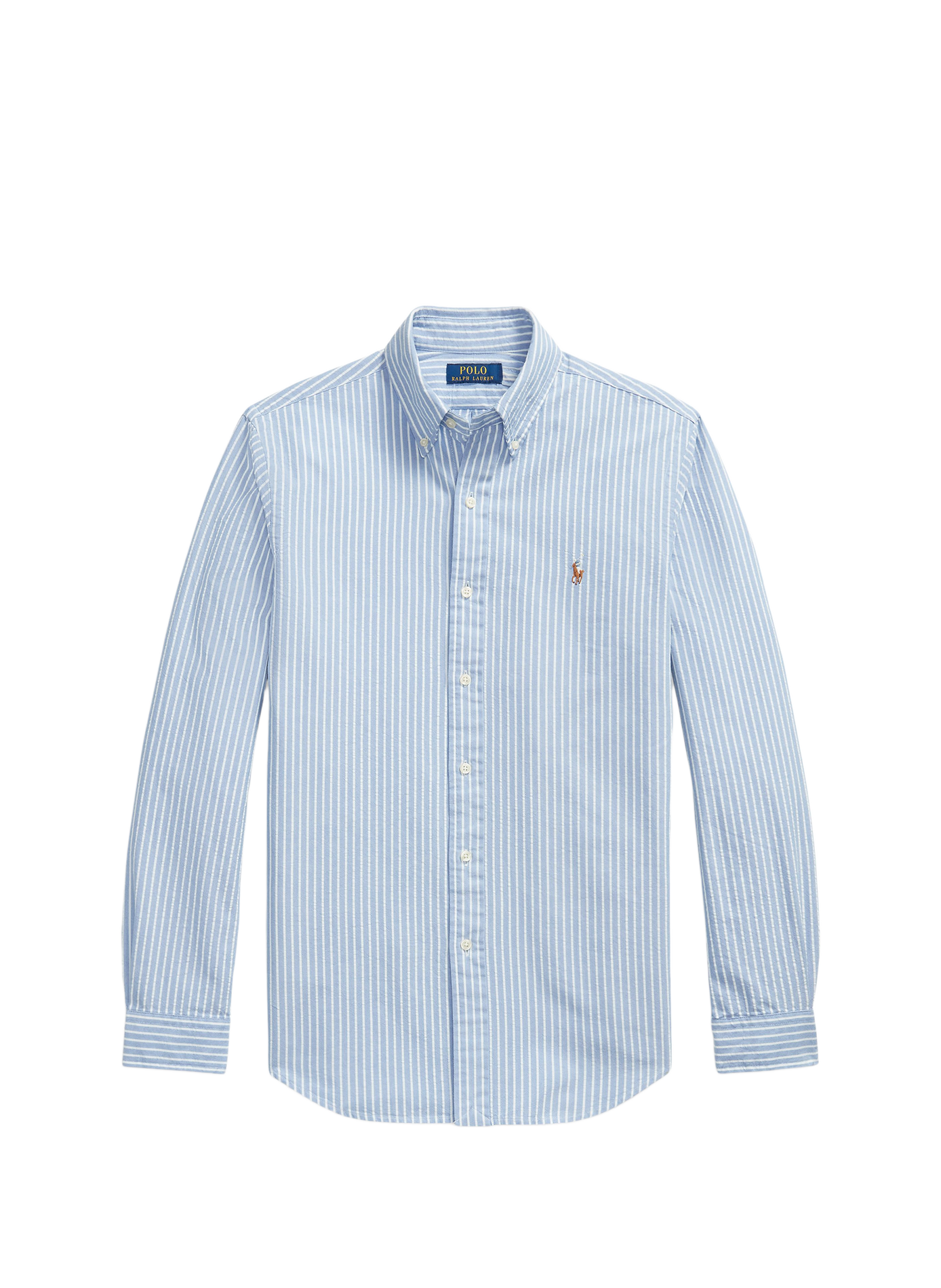 Straight striped cotton shirt  7124a bsr blue white