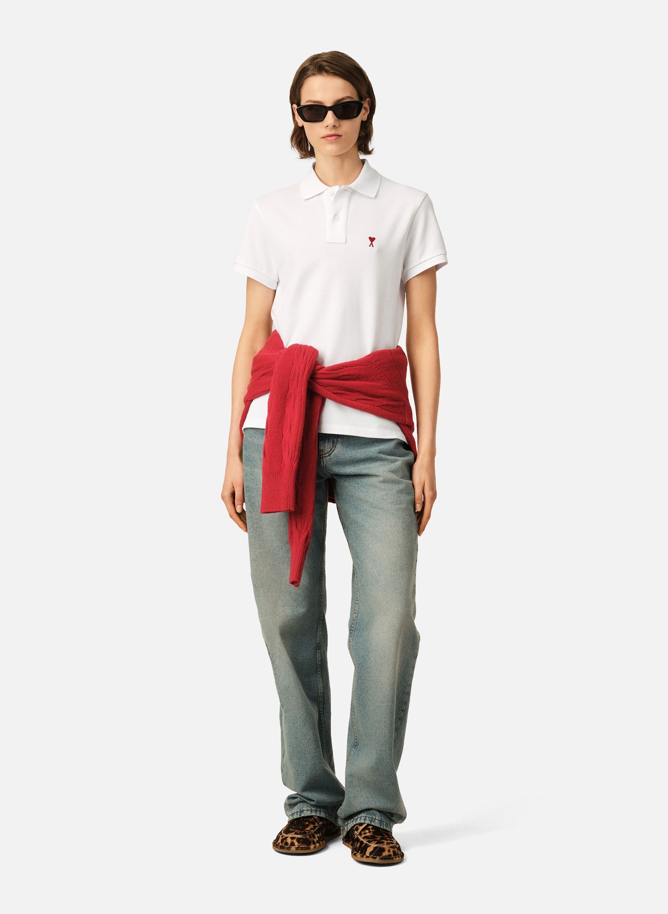Polo ami de coeur unisexe AMI PARIS Blanc