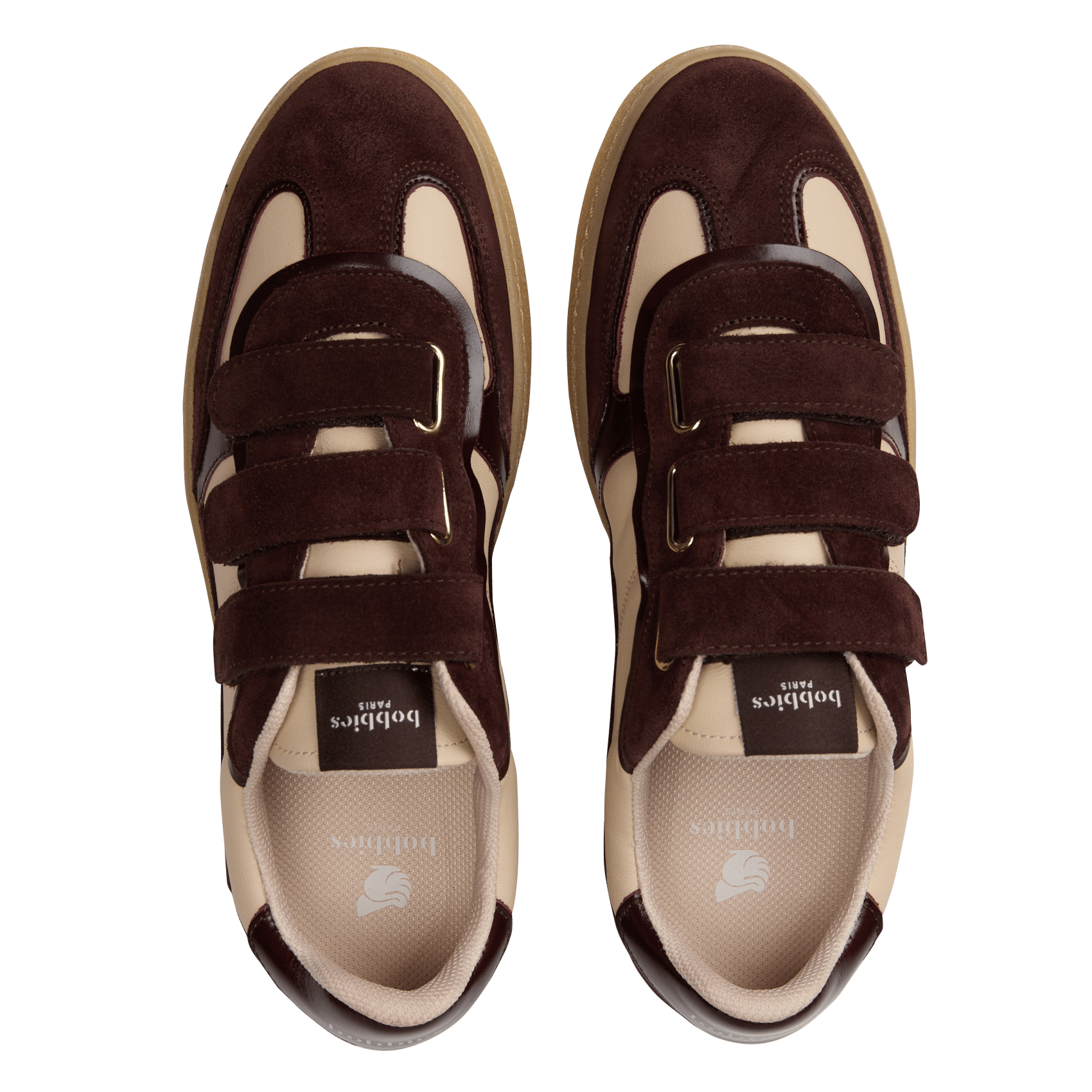 Sneakers met klittenband van lamsleer vesper BOBBIES Bruin