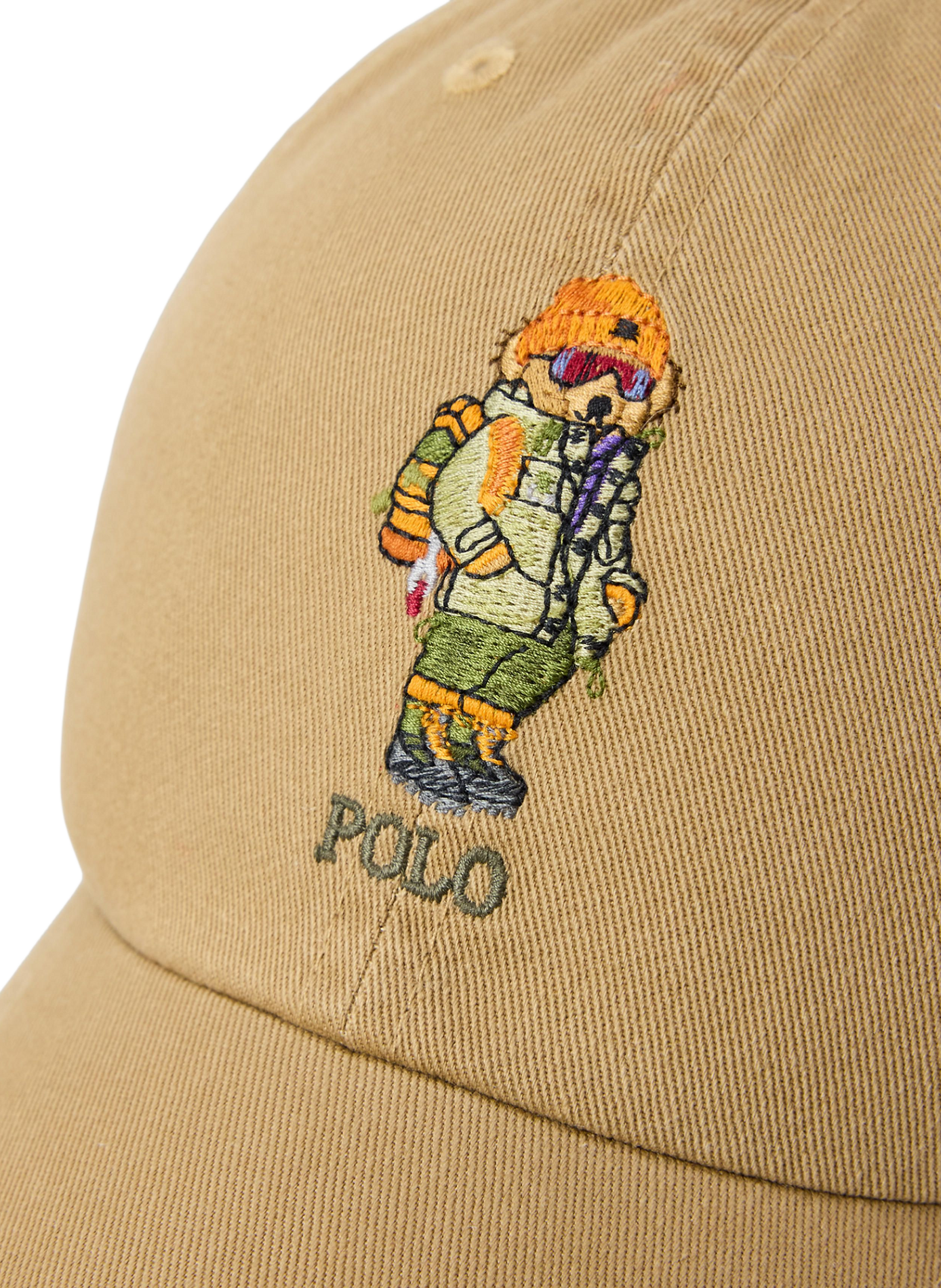 Casquette brodée en cachemire POLO RALPH LAUREN Kaki