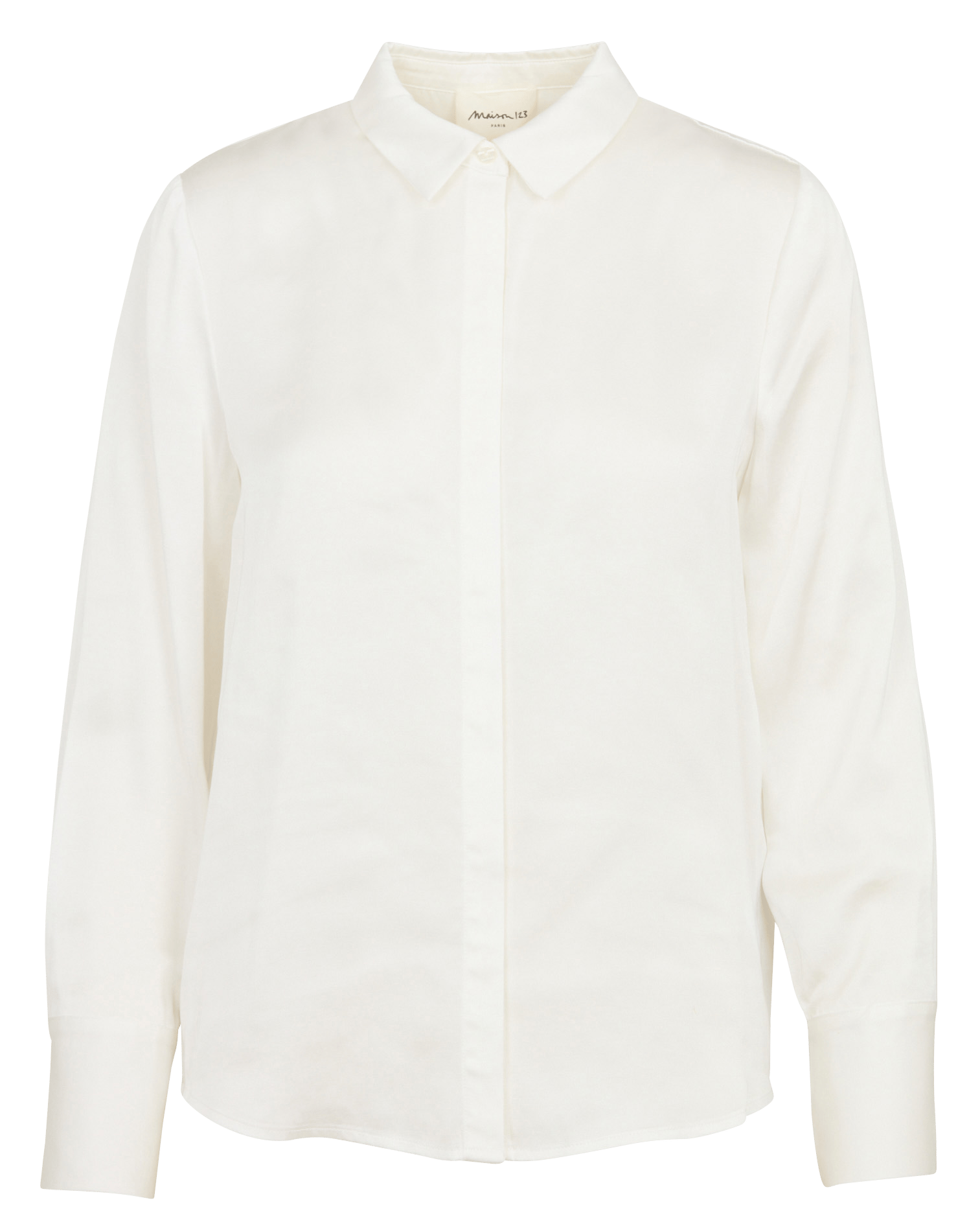 Chemisier droit col classique malaga MAISON 123 Blanc