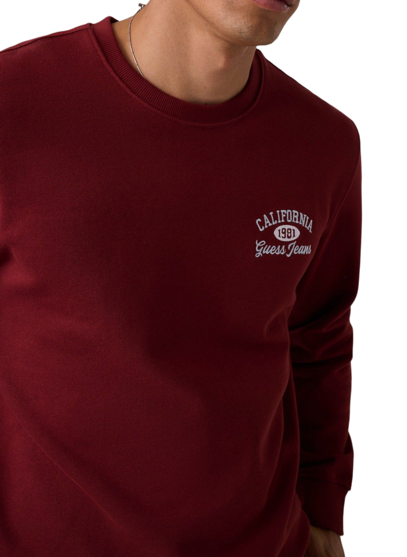 Round neck cotton sweatshirt GUESS Red