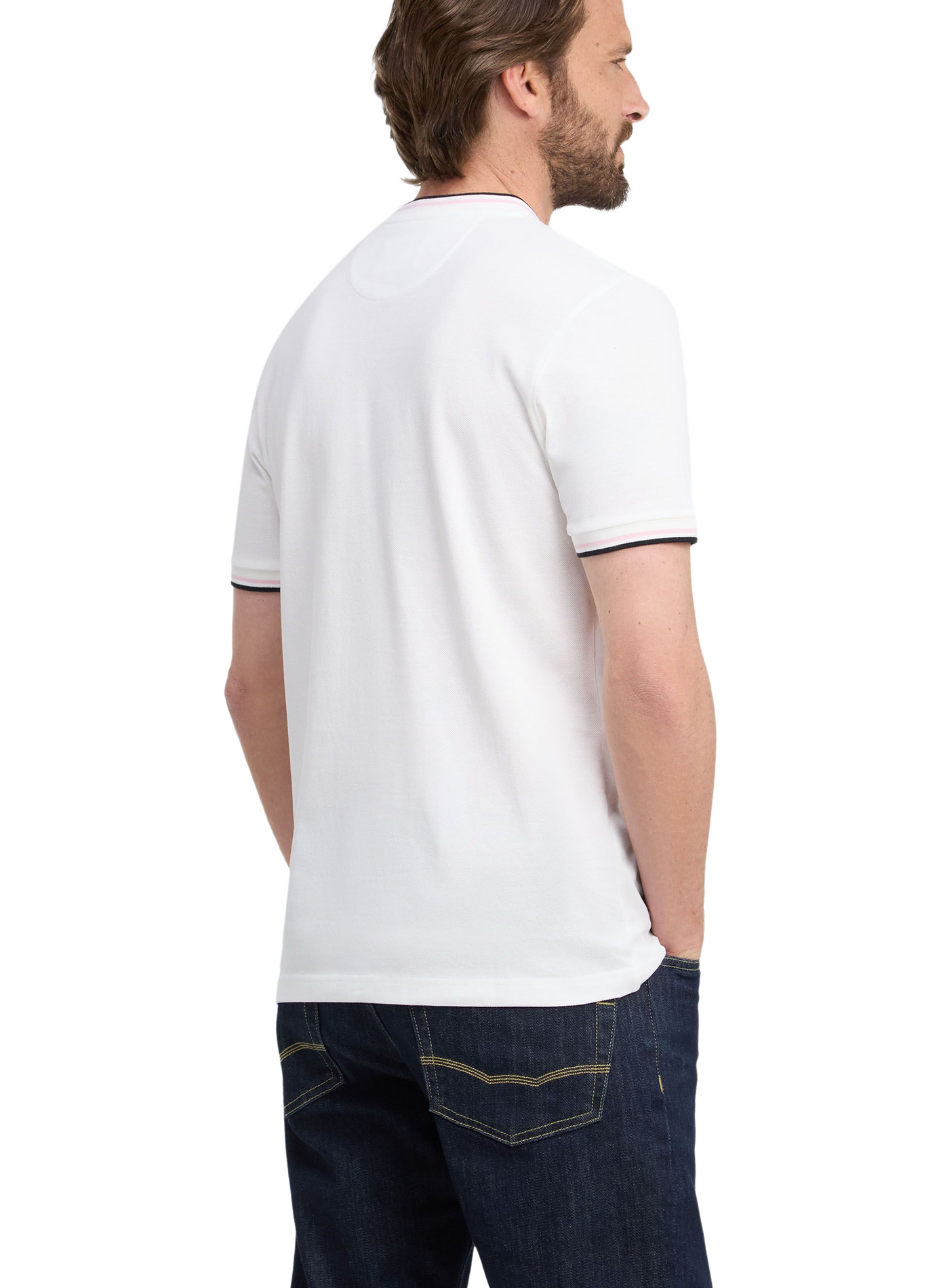 Tee-shirt col rond en coton | Beige EDEN PARK Heren