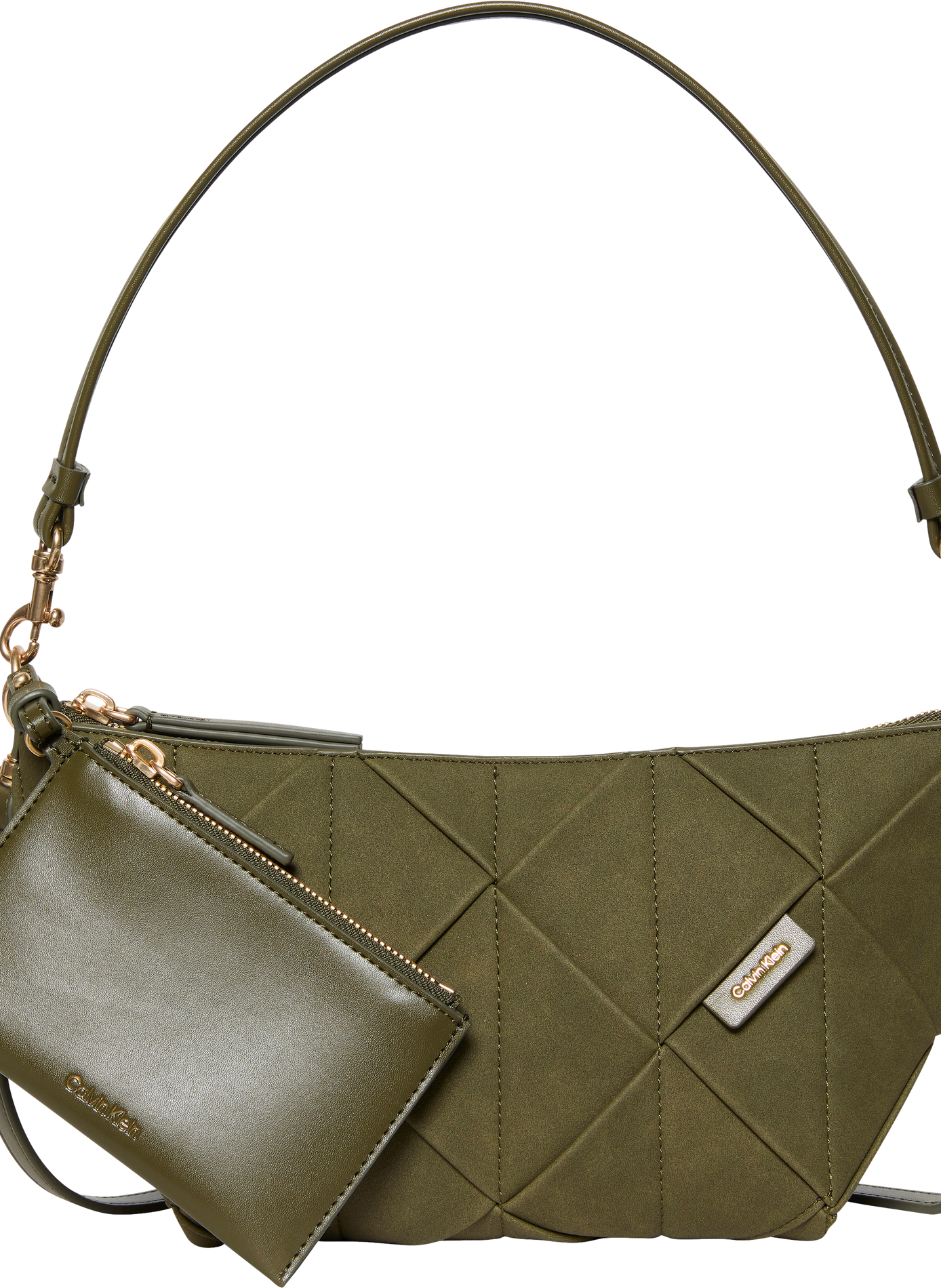 Sac bandoulière en suède | Kaki CALVIN KLEIN Femme
