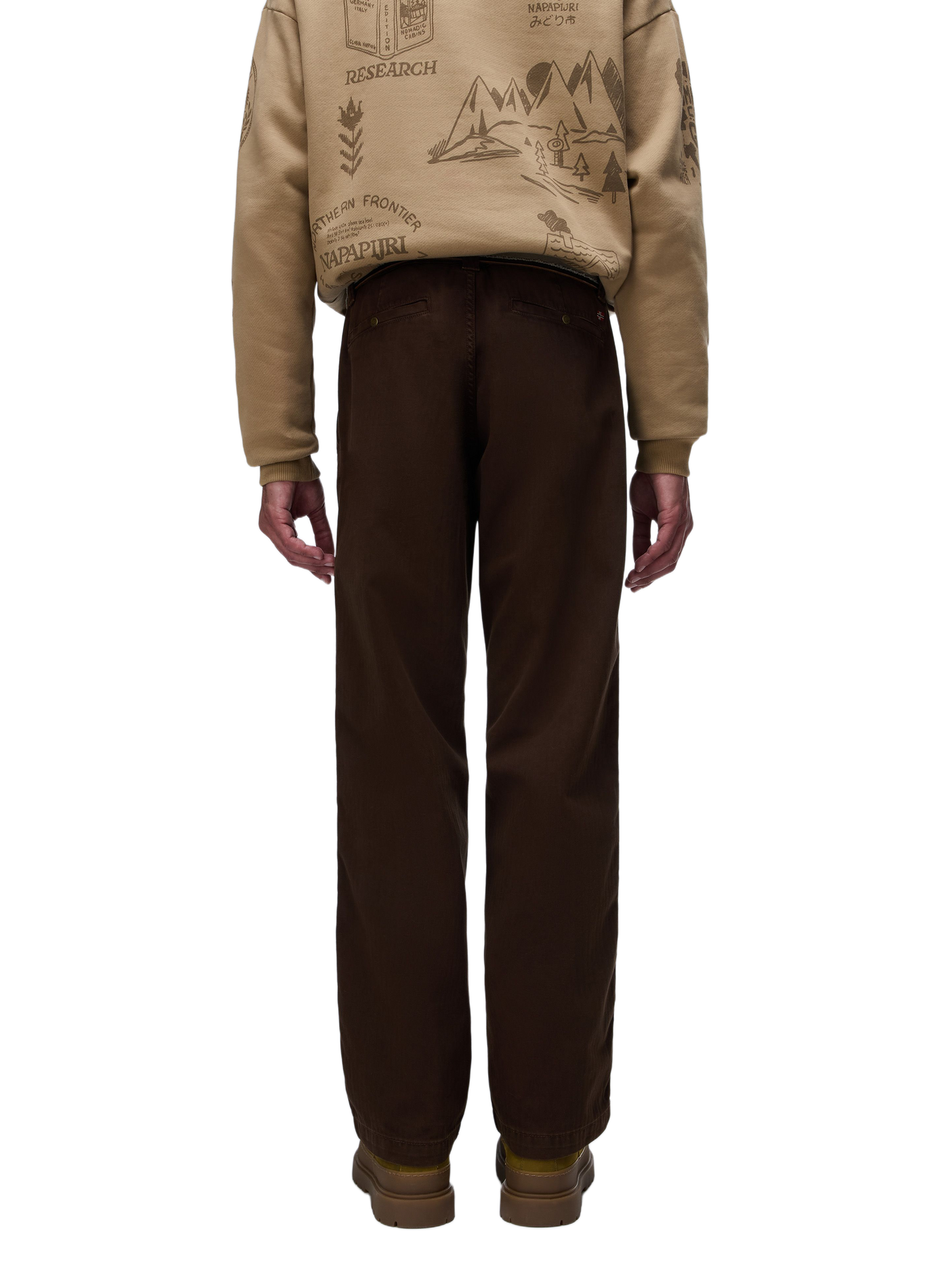 Solid straight cotton pants NAPAPIJRI Brown
