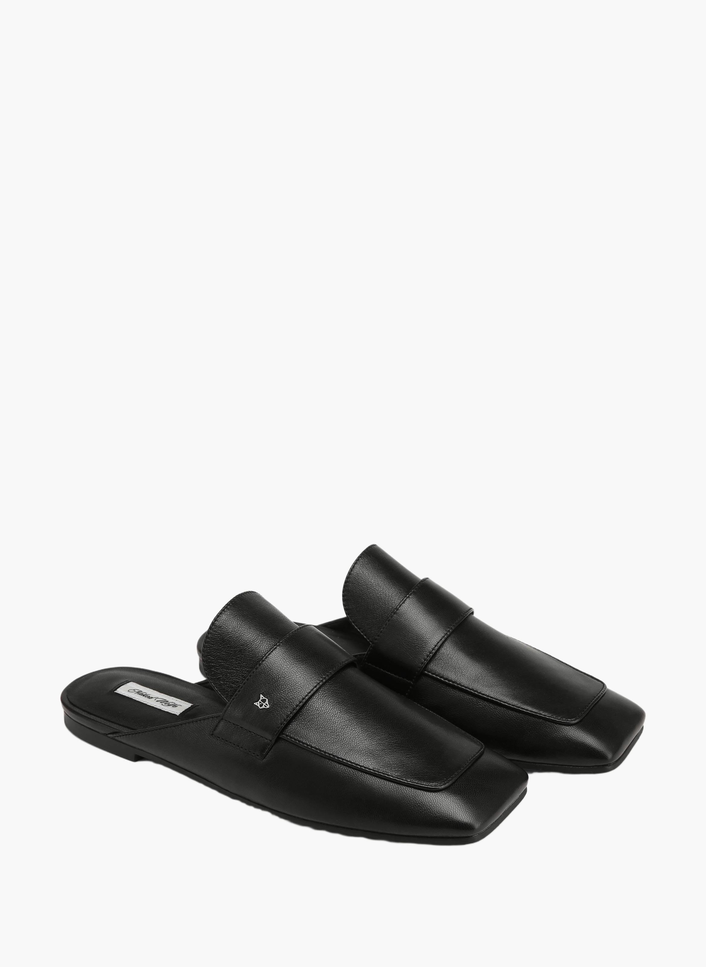 Bridgerton loafers van leer NAKED WOLFE Zwart