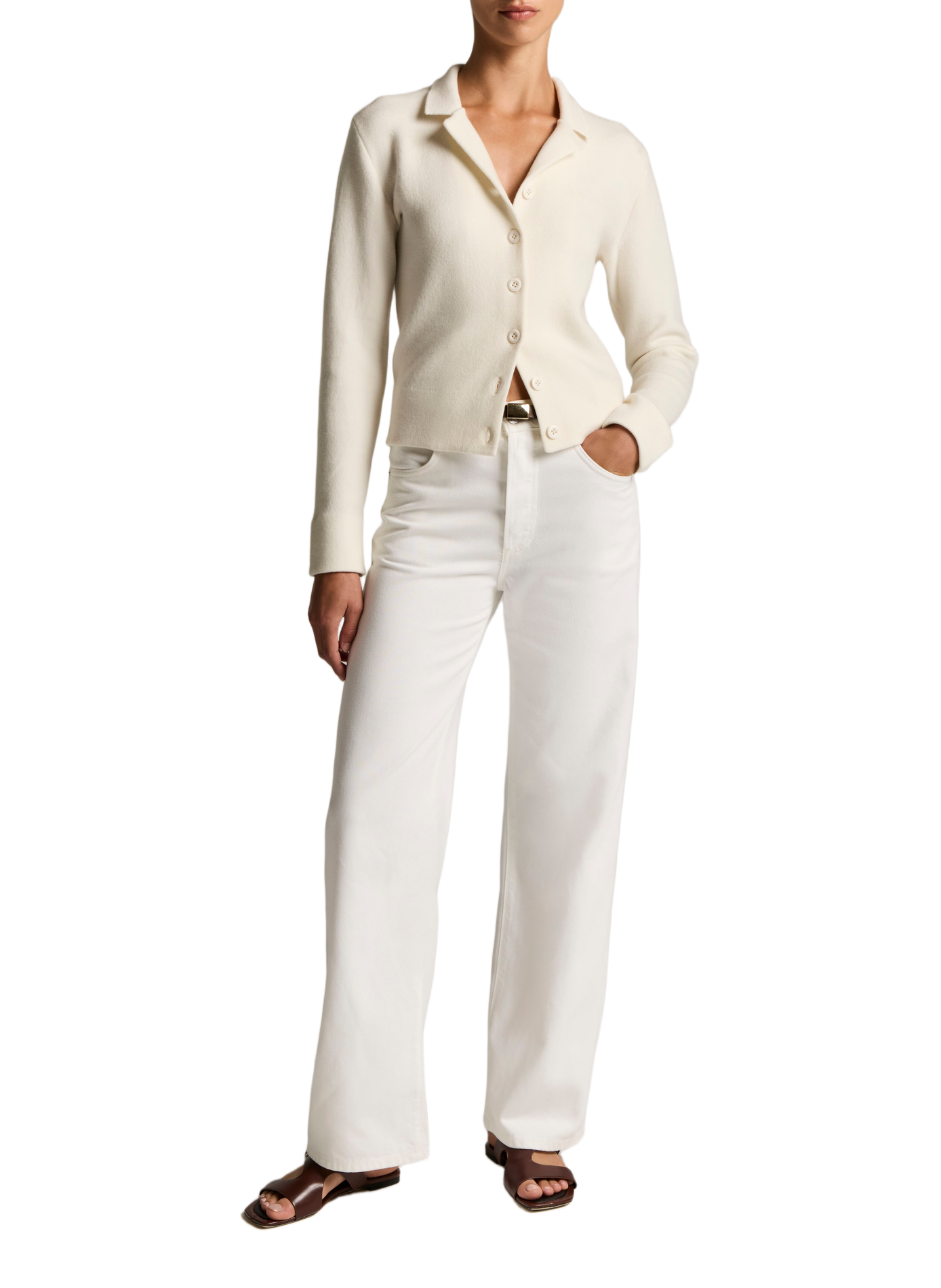 Wendbarer Cardigan aus Wolle und Kaschmir VINCE Weiss
