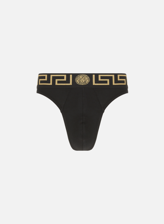 VERSACE Greca Border Thong in Rosso