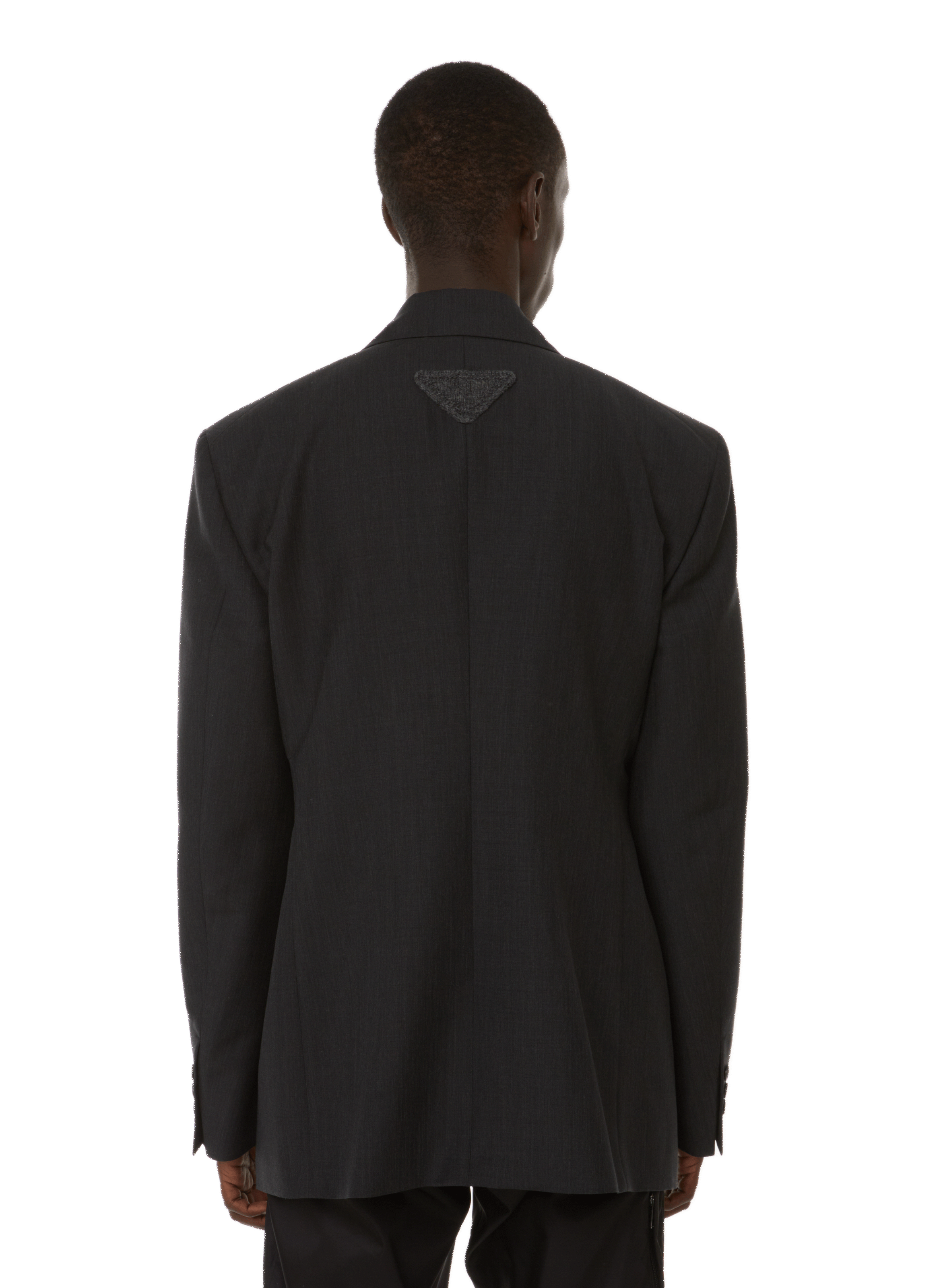 Chaqueta de traje de lana y mohair PRADA Gris