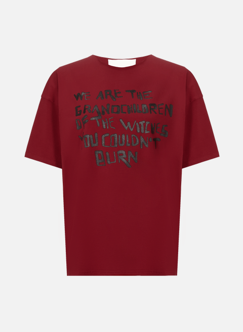 T-shirt imprimé en coton RougeJEANNE FRIOT 