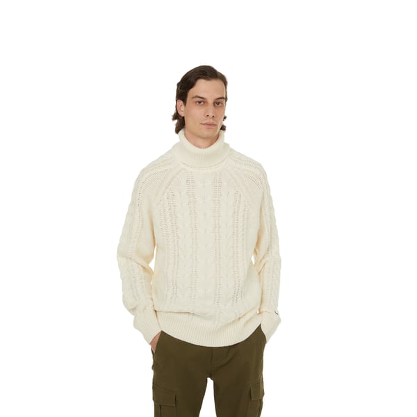 Pull col roulé en laine