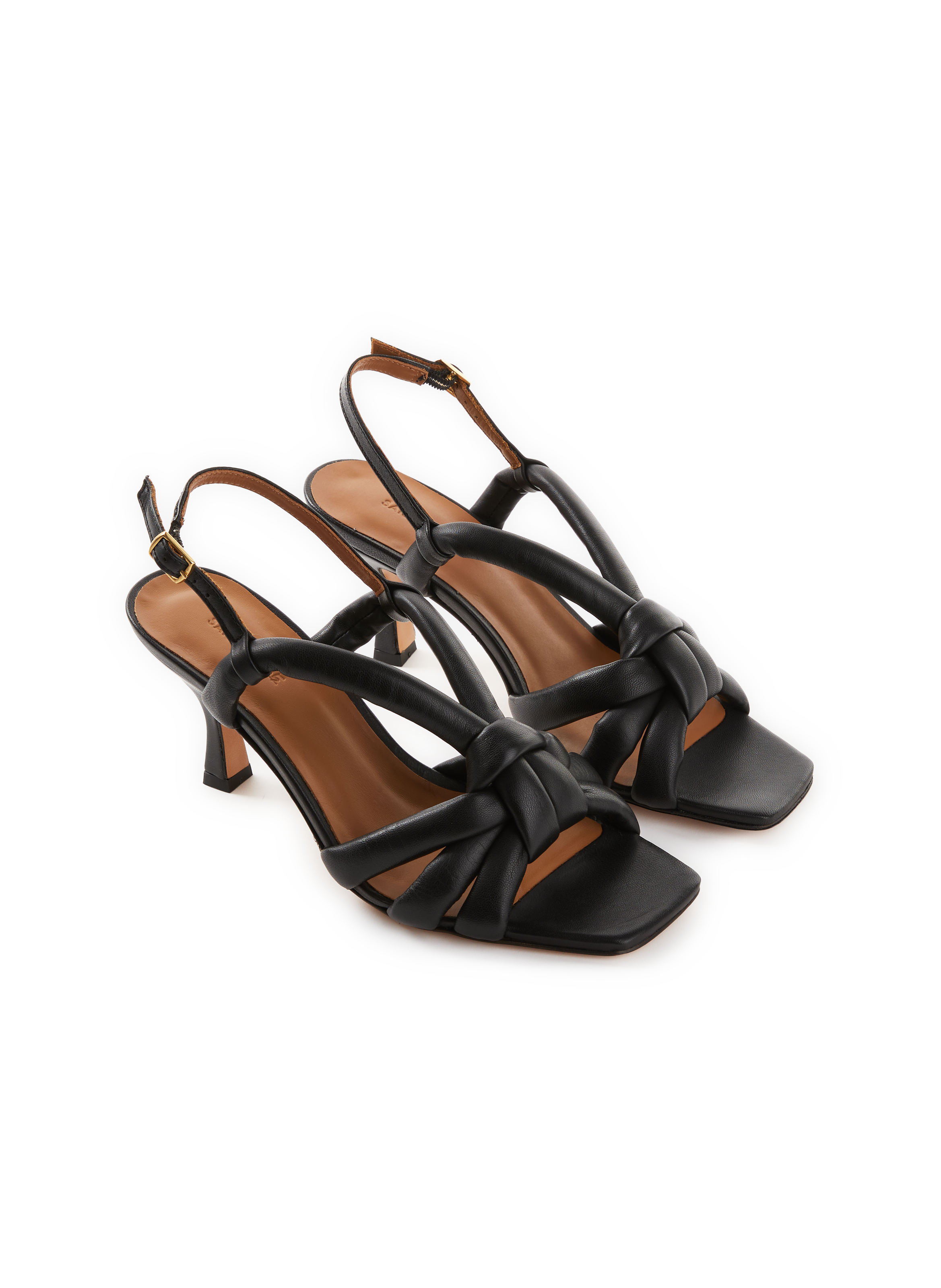 Heeled leather sandals  SAISON 1865 Black