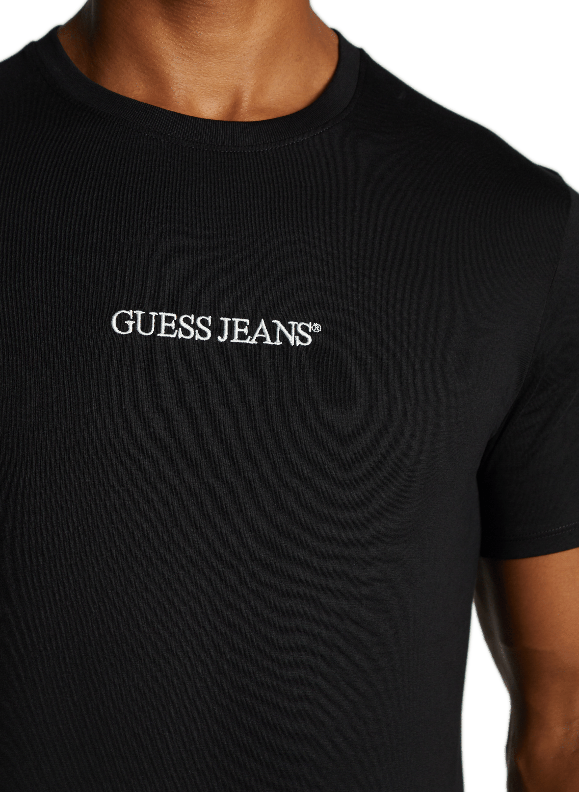 T-shirt col rond en coton  GUESS Noir