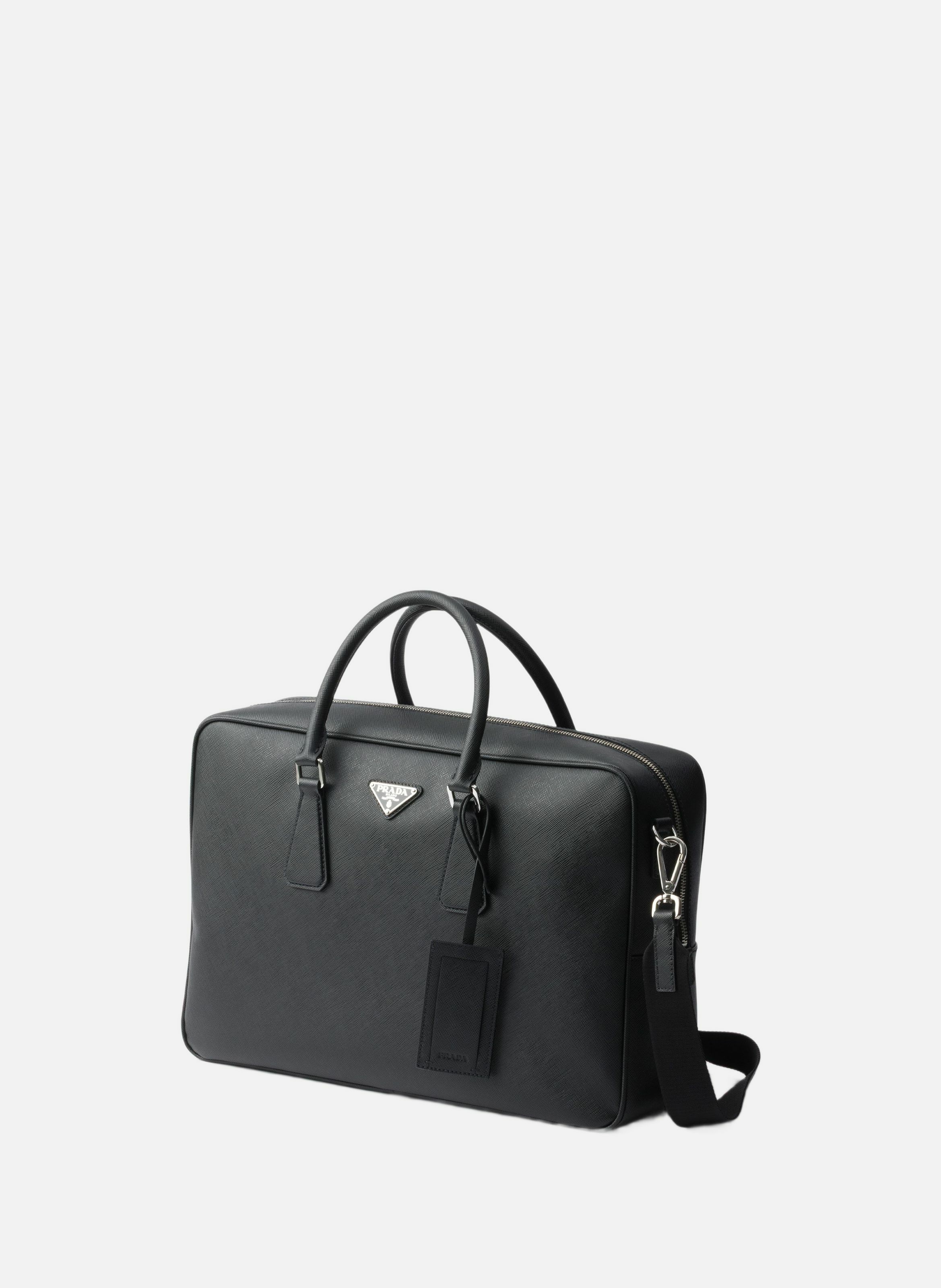 Mallette en cuir saffiano PRADA Noir